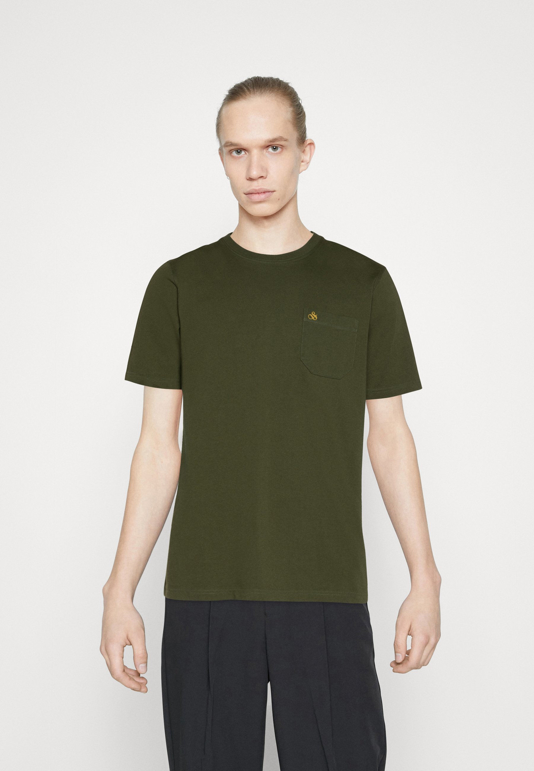 Scotch & Soda CHEST POCKET  - Basic T-shirt - field green/dark green