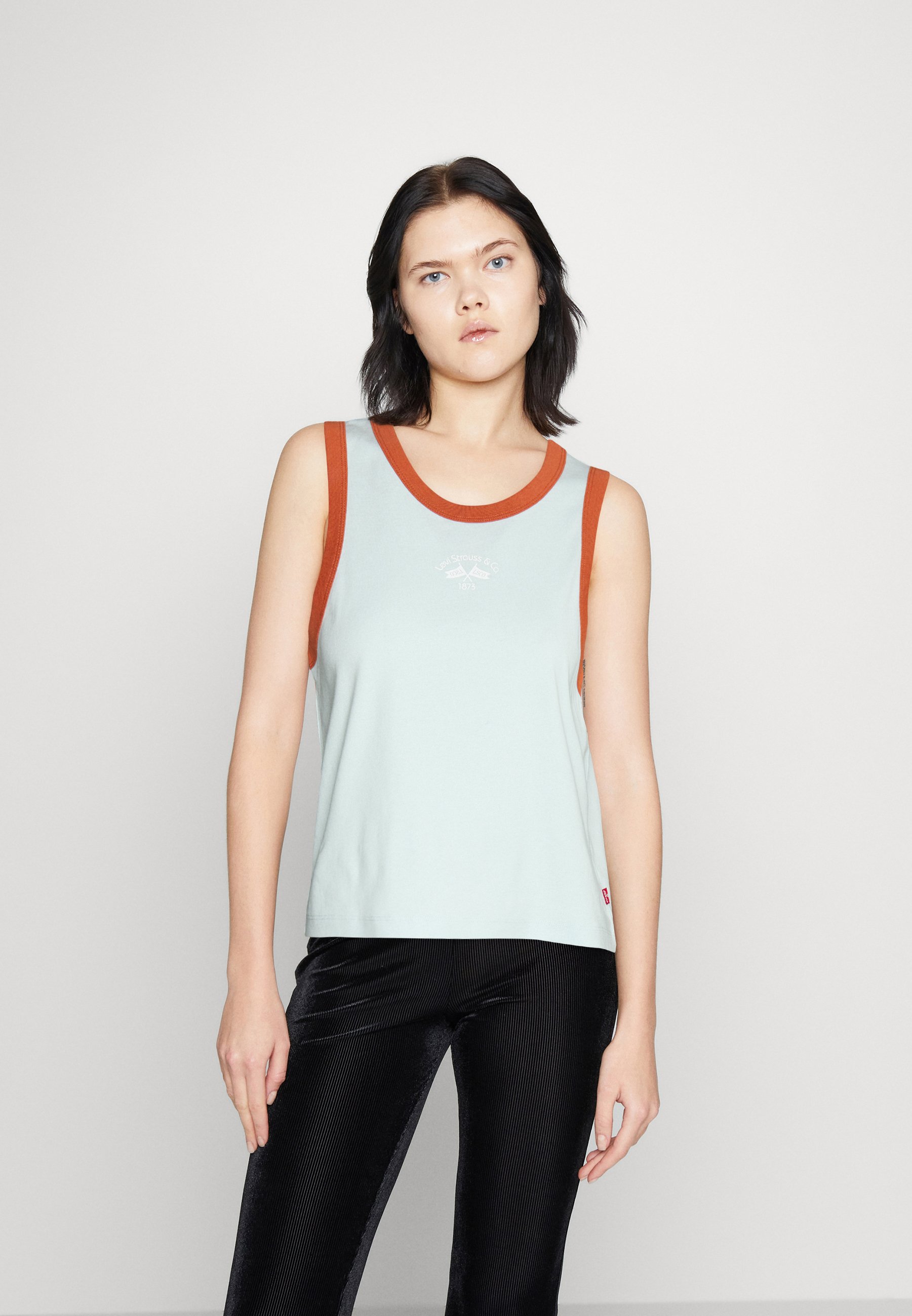 Levi's® GRAPHIC OLIVIA TANK - Top - pastel blue/baked clay/blue