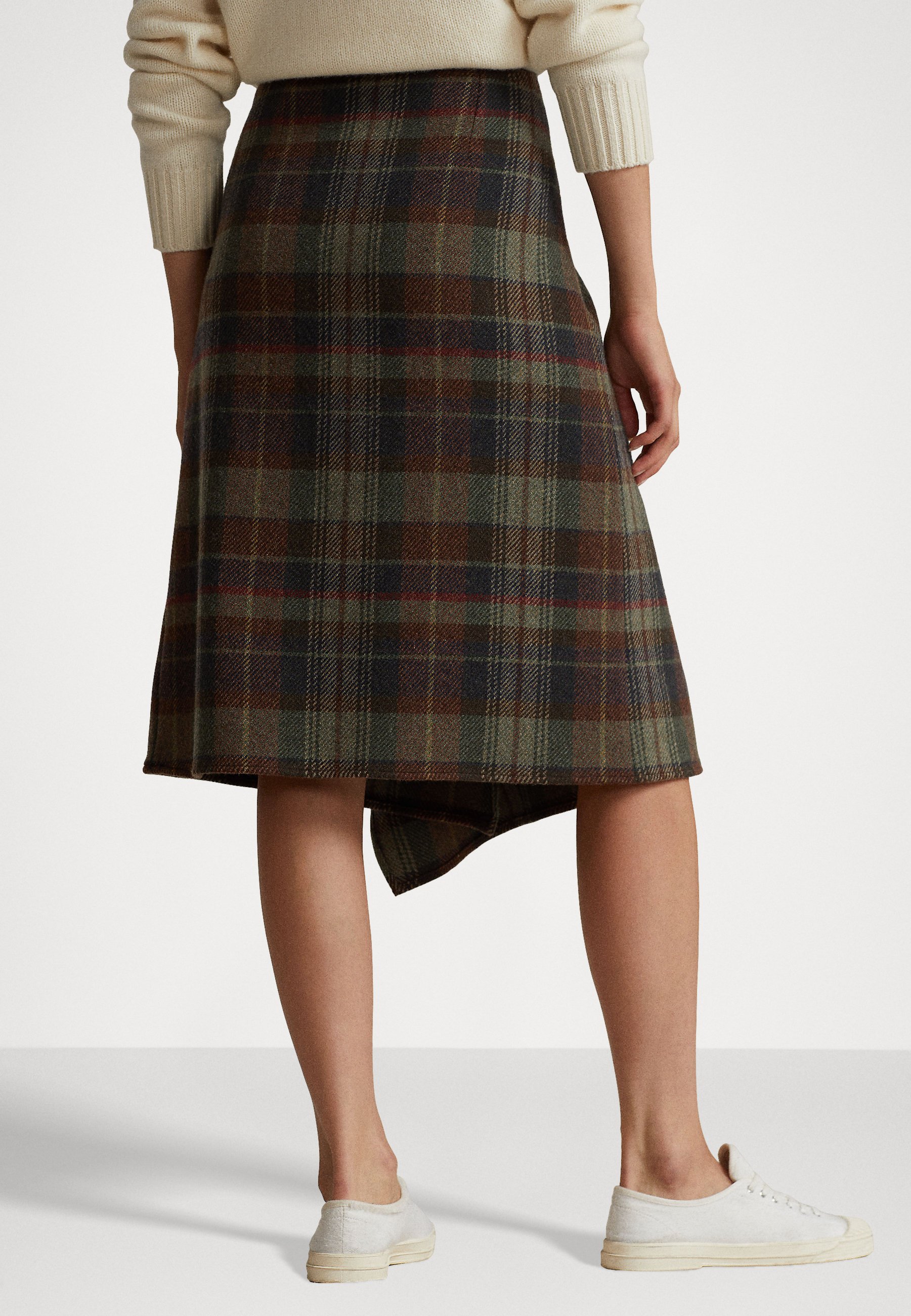 Polo Ralph Lauren LEONA - A-line skirt - olive multi/yellow