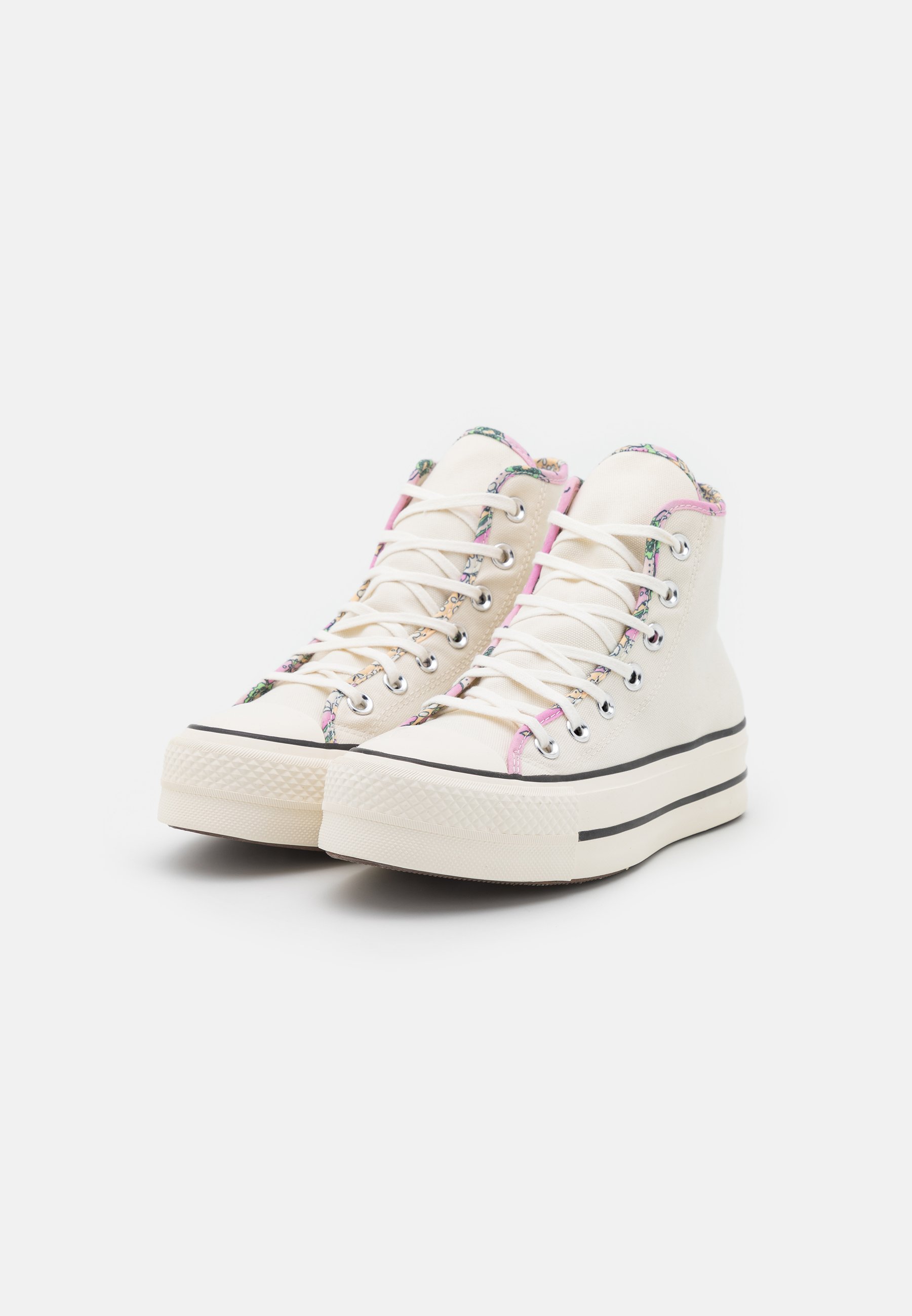 Converse CHUCK TAYLOR ALL STAR LIFT - High-top trainers - egret/beyond pink/lime rave/off-white