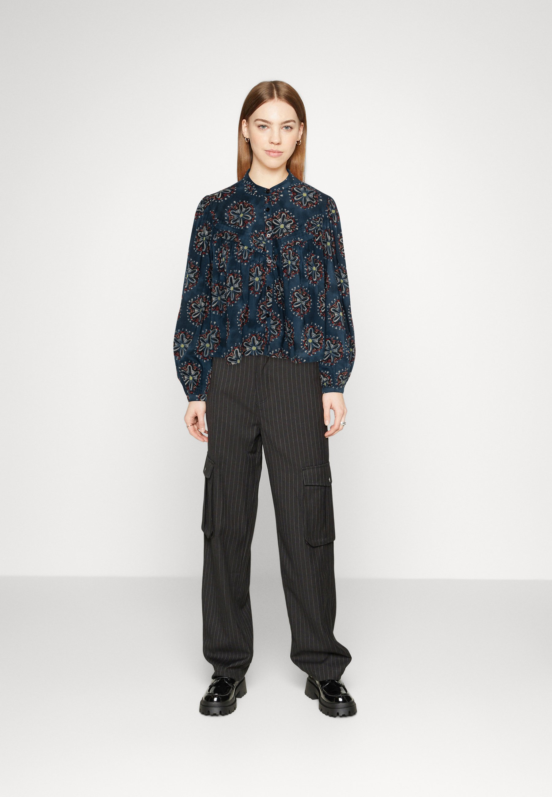 Scotch & Soda PINTUCK YOKE GATHERING - Blouse - sides block marine/dark blue
