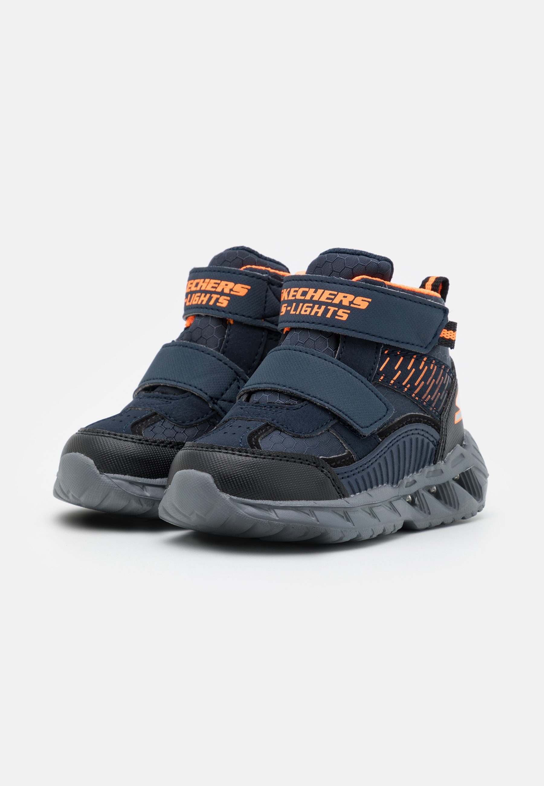 Skechers EXPOSED SIDEWALL LIGHTS - High-top trainers - navy/black/orange/dark blue