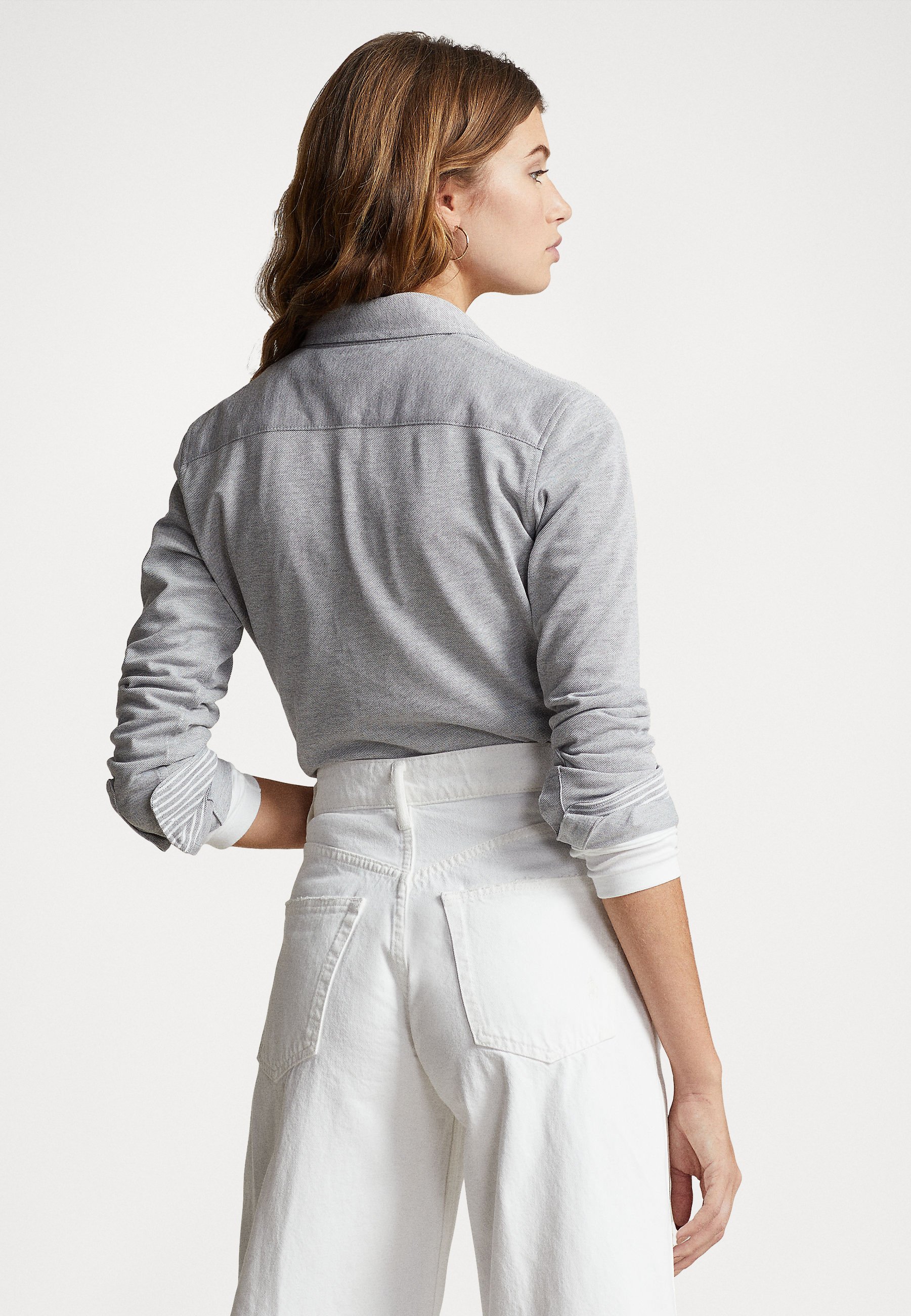 Polo Ralph Lauren OXFORD SHIRT - Button-down blouse - boulder grey heat/grey