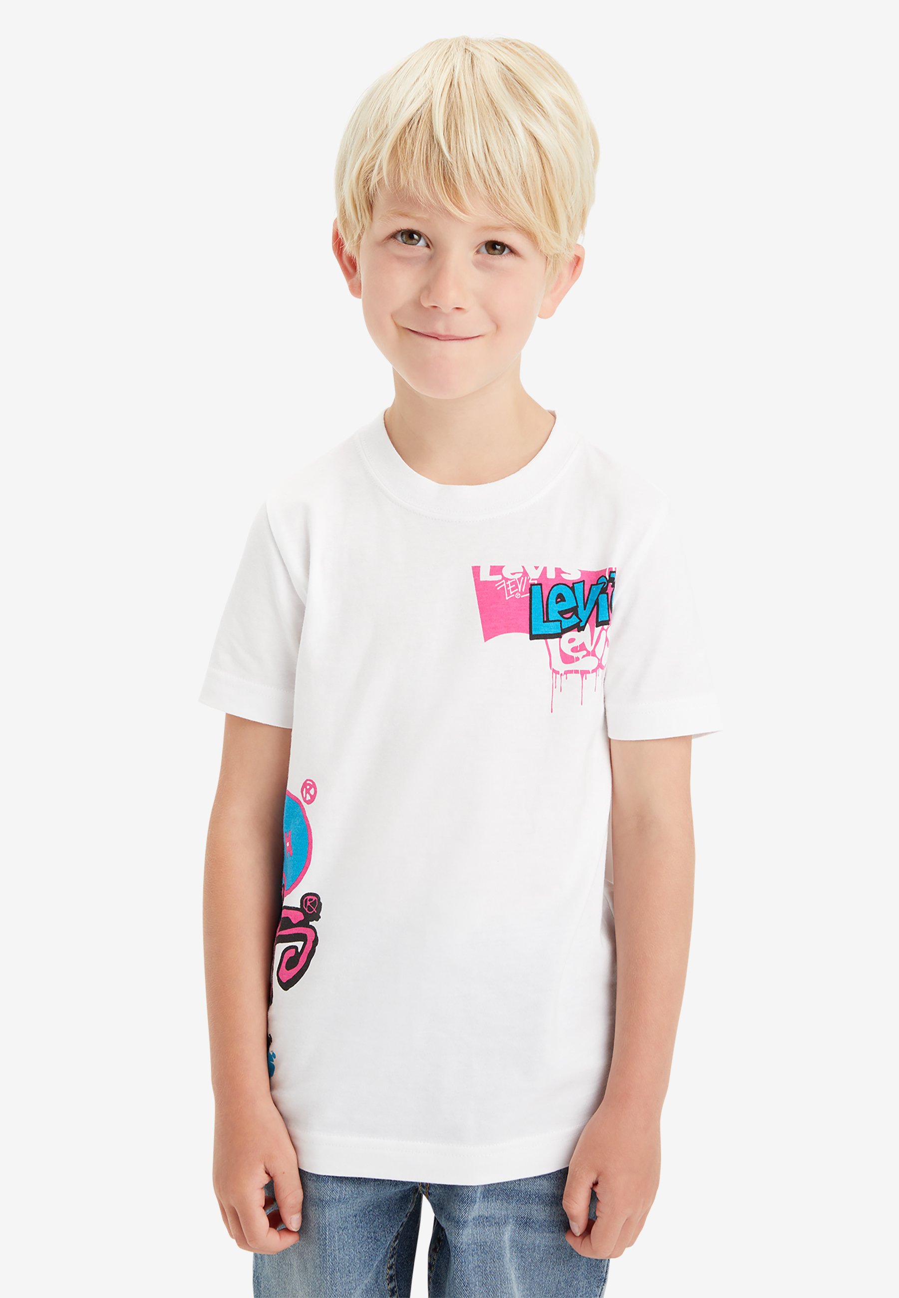 Levi's® TAG IT TEE - Print T-shirt - bright white/white