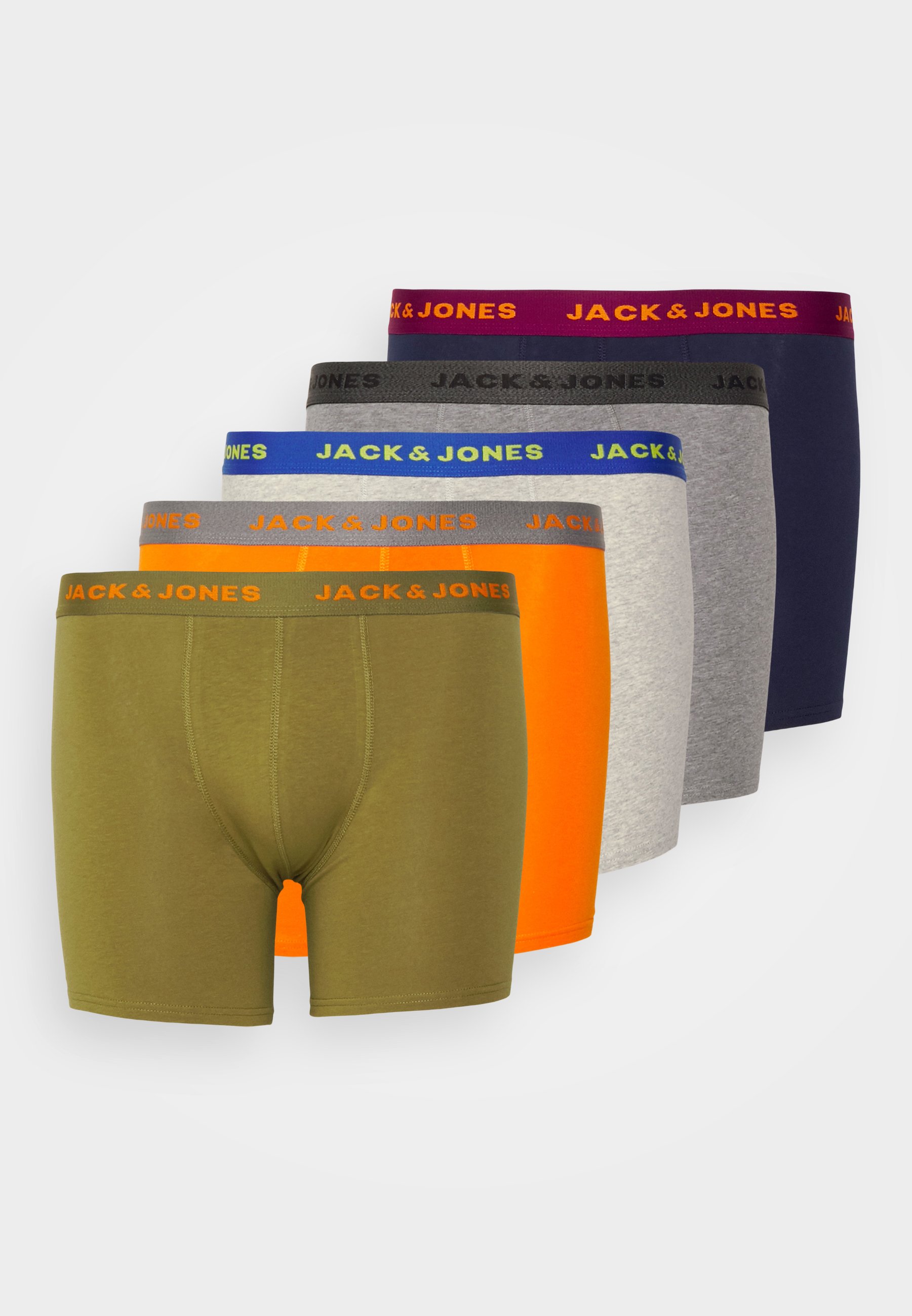 Jack &Jones JACSOLID CONTRAST TRUNKS 5 PACK - Pants - light grey/navy blazer/olive branch/grey melange/exuberance/light grey