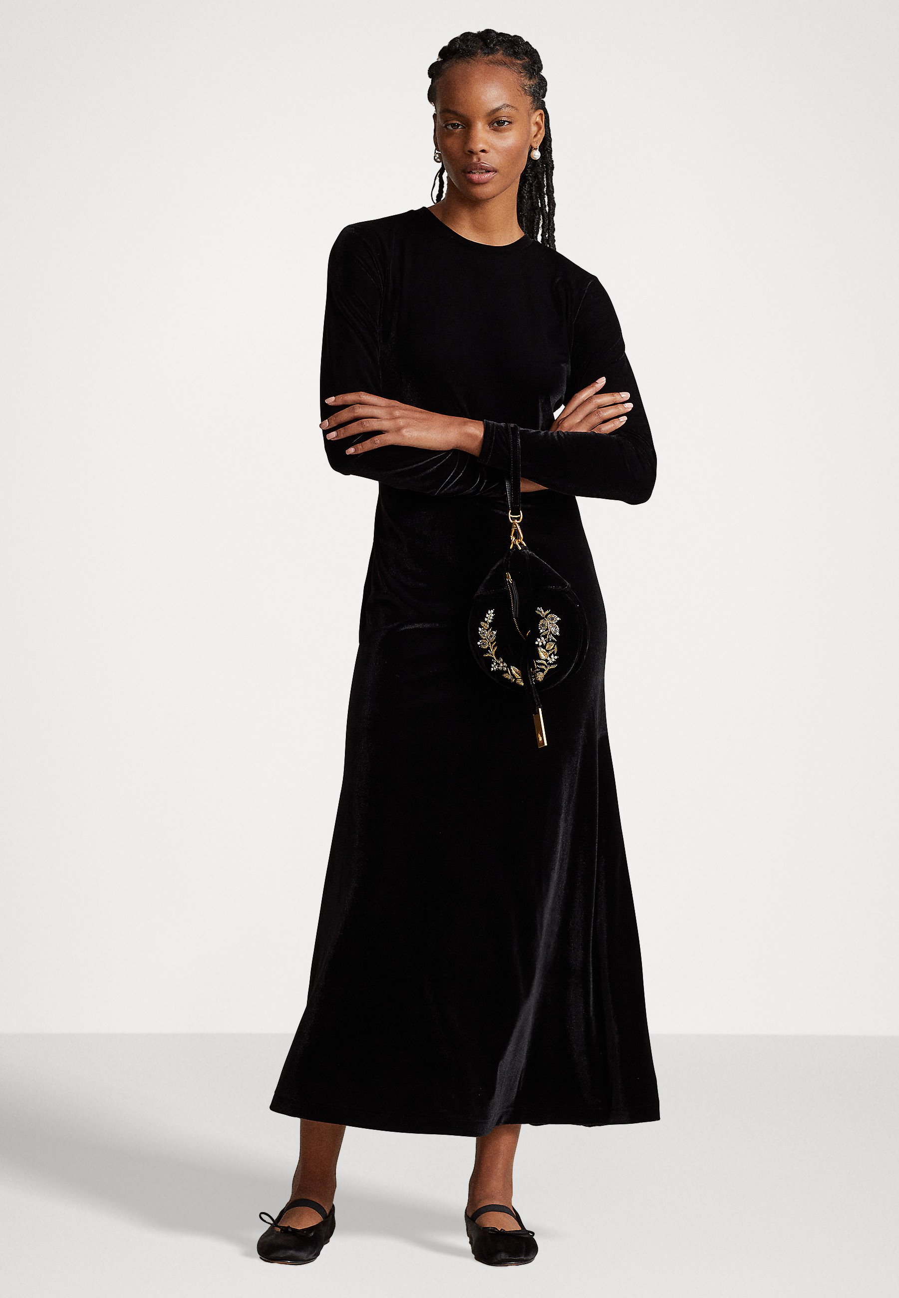 Polo Ralph Lauren DRESS LONG SLEEVE DAY DRESS - Maxi dress - black