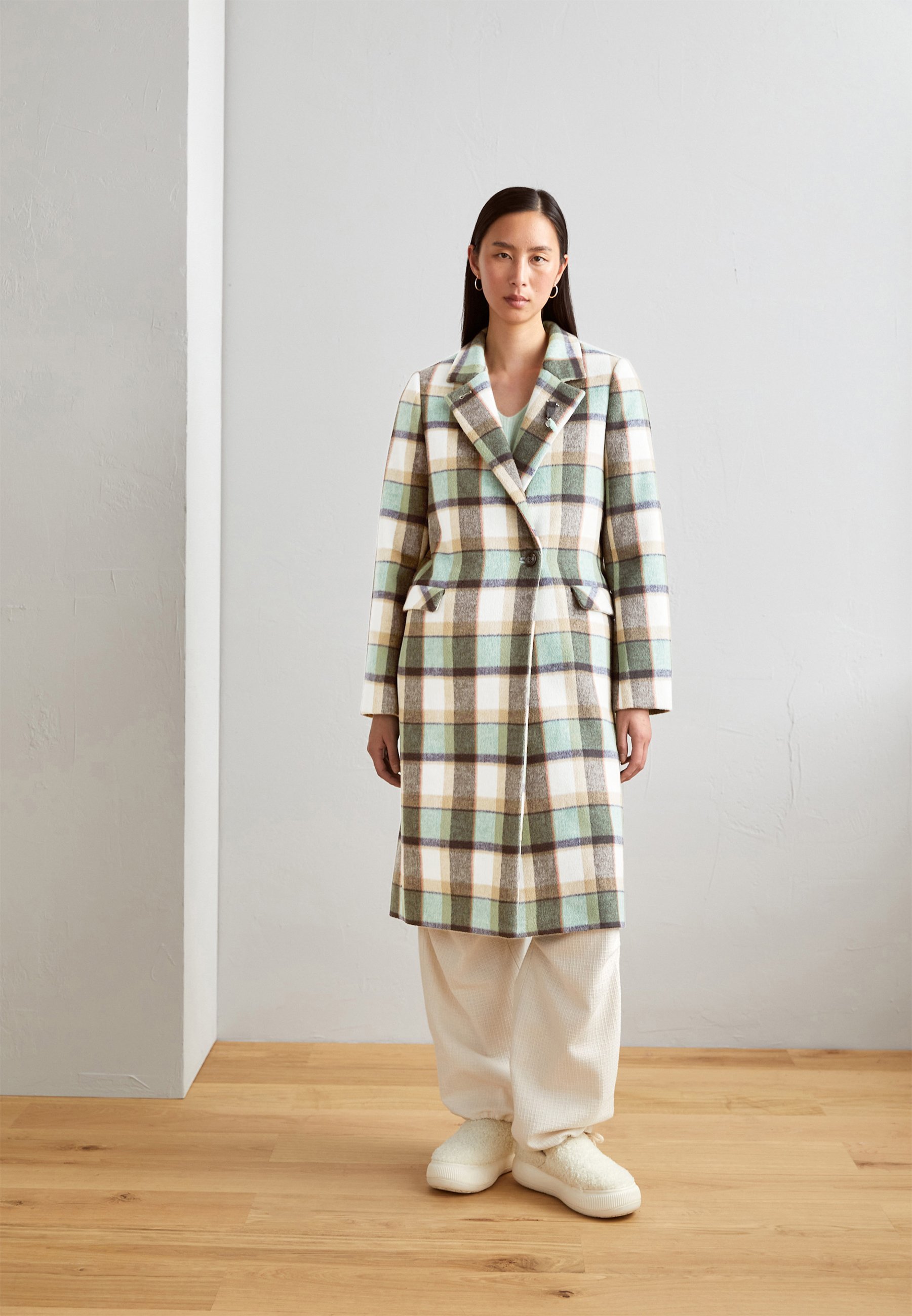 Scotch & Soda COAT - Classic coat - frozen mint check/mint