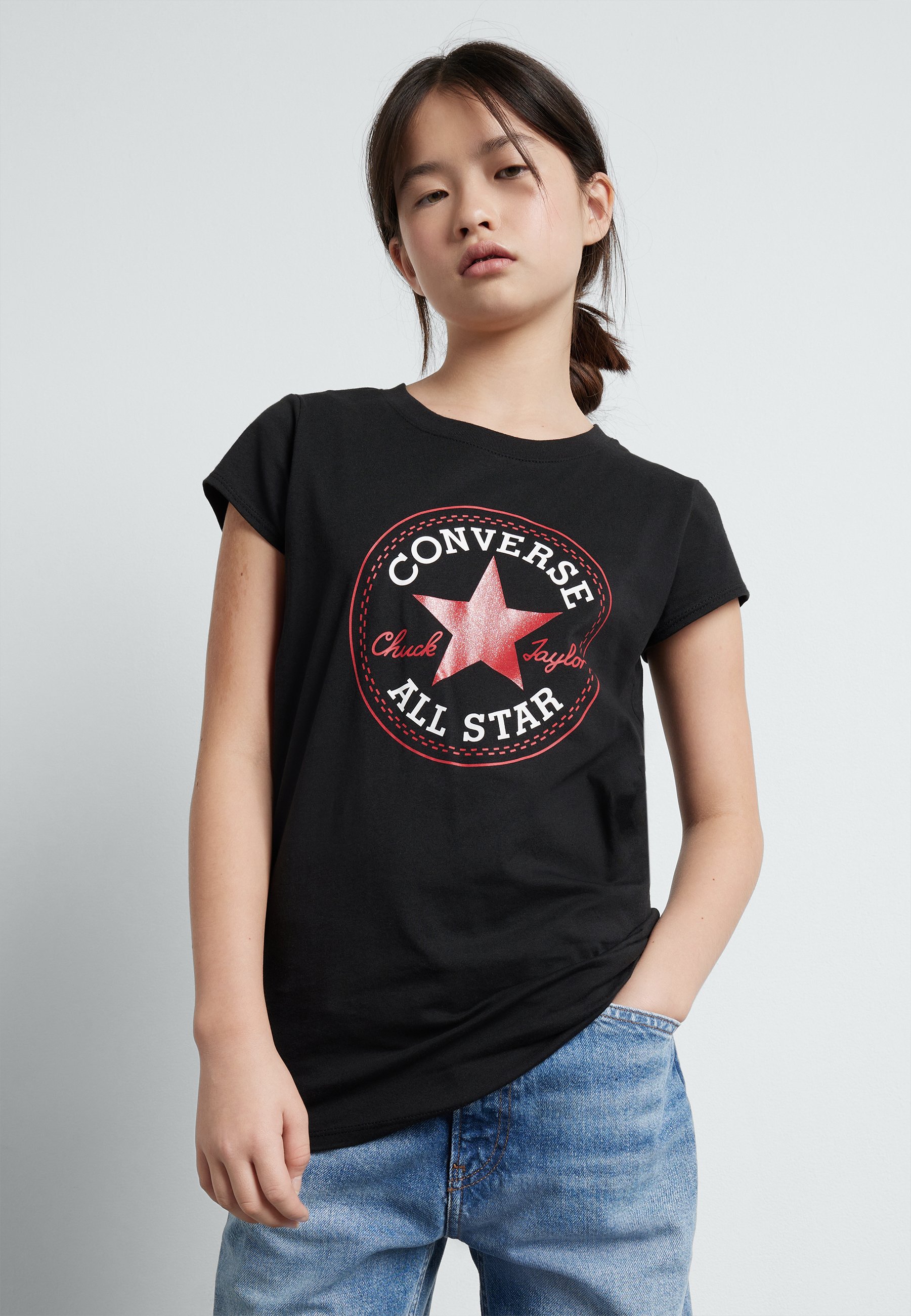 Converse CHUCK PATCH  - Print T-shirt - black/white/black