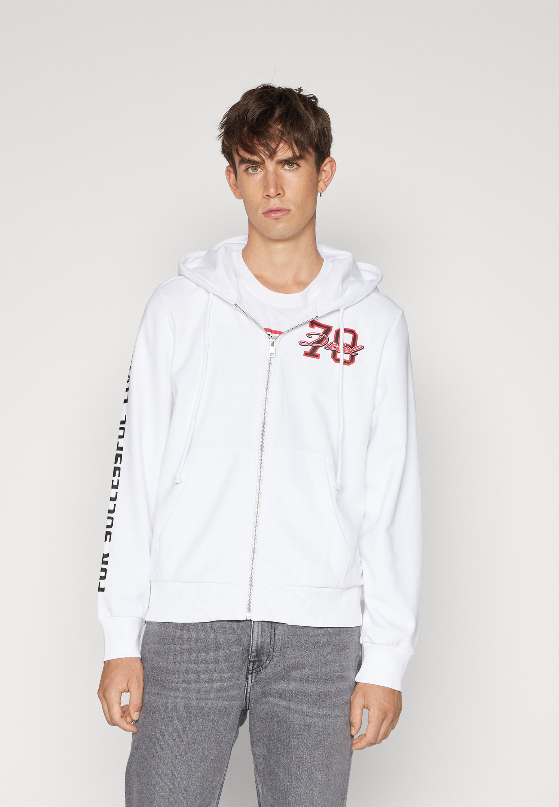 Diesel GINN HOOD ZIP - Zip-up sweatshirt - white