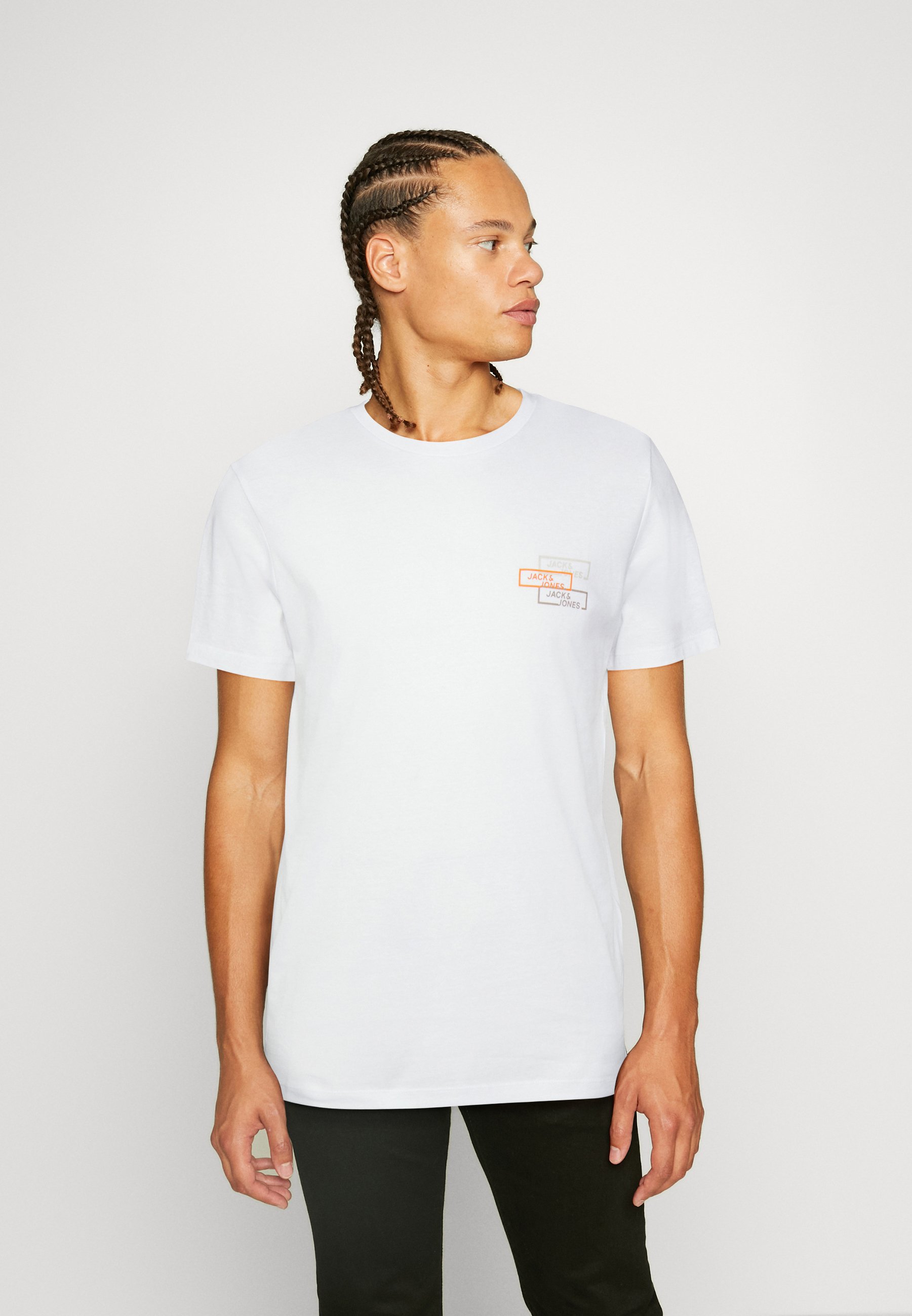 Jack &Jones JCOSPACE LOGO  CREW NECK - Print T-shirt - white