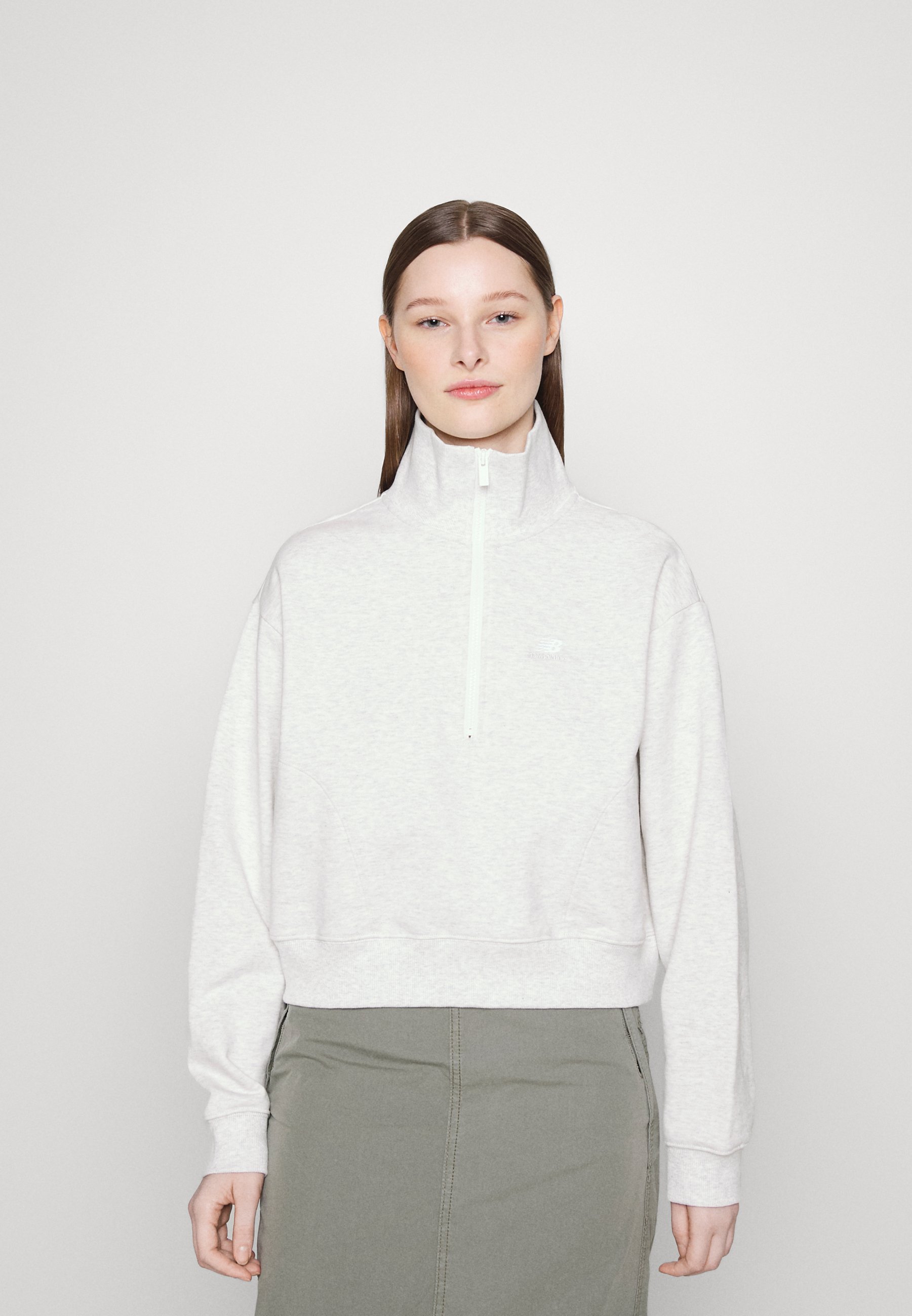 NB ATHLETICS REMASTERED FRENCH TERRY 1/4 ZIP - Sweatshirt - sea salt heather/light grey