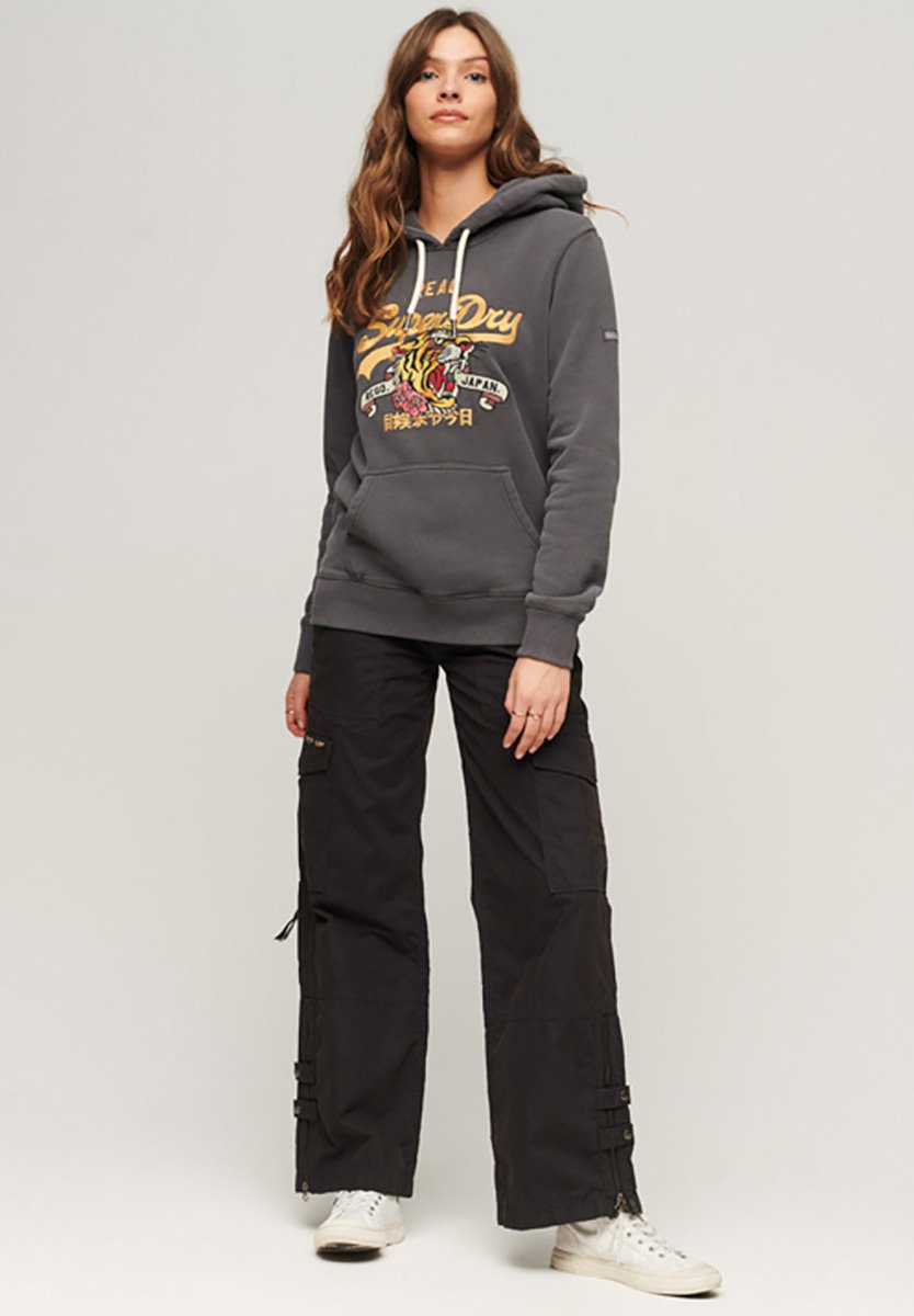 Superdry VINTAGE LOGO NARRATIVE  - Hoodie - vintage black/anthracite