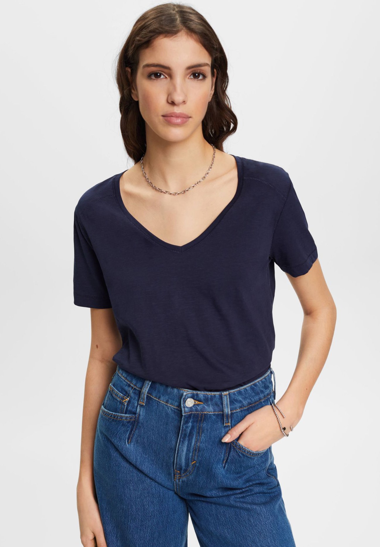 Esprit STICHT - Basic T-shirt - navy/dark blue