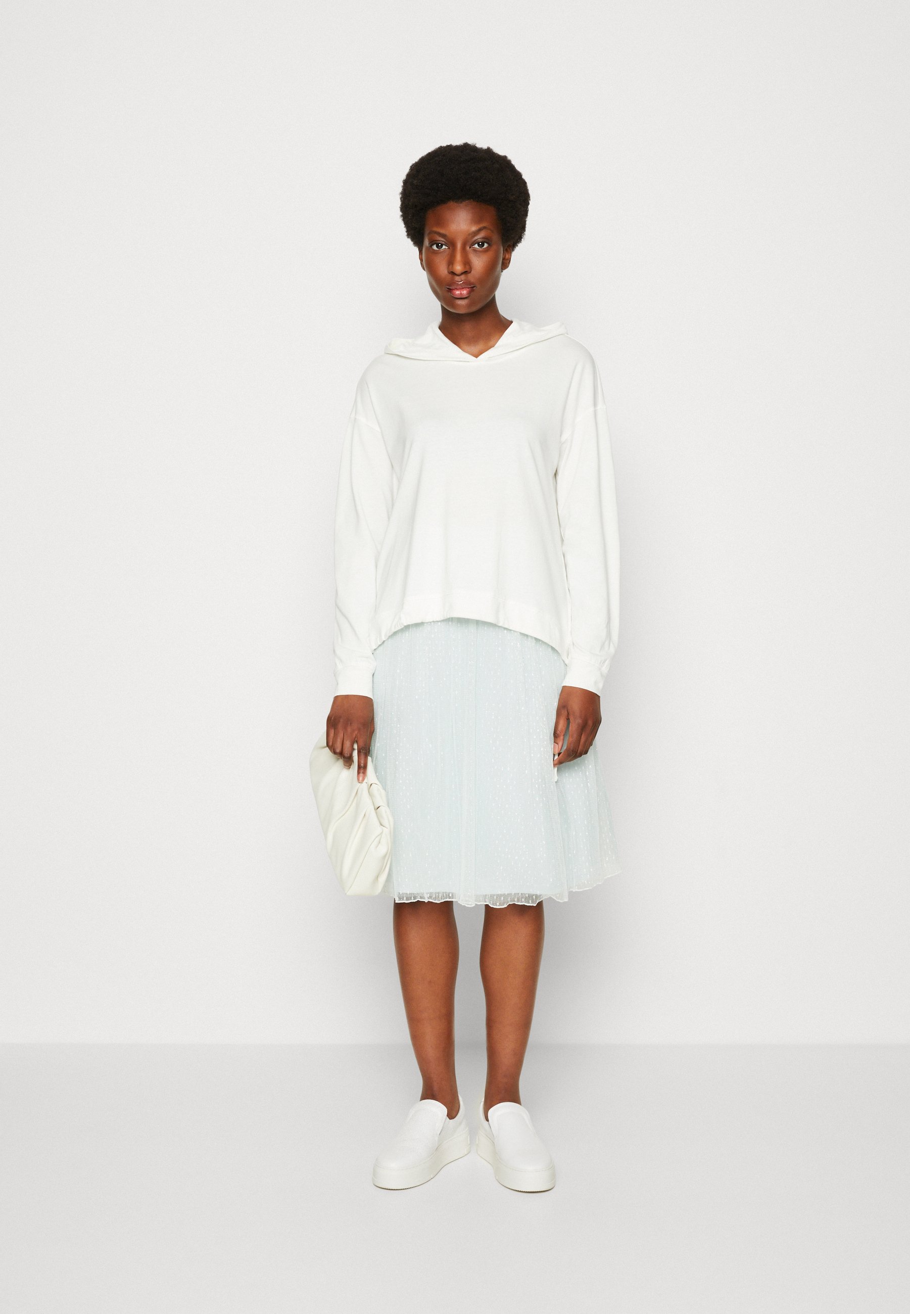 Esprit BUBBLE HEM TEE - Long sleeved top - off white/off-white
