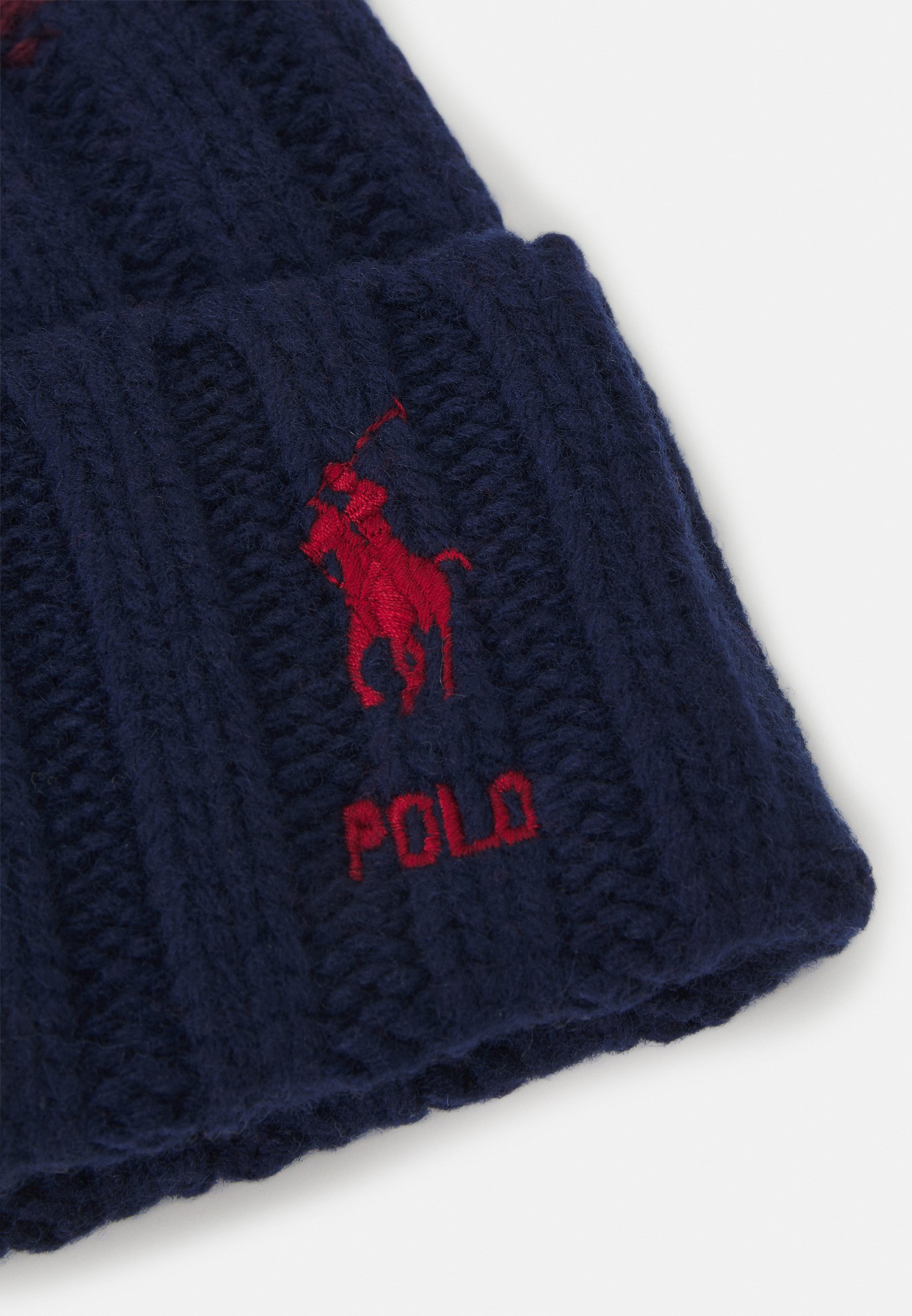 Polo Ralph Lauren WIDE BEANIE HAT COLD WEATHER UNISEX - Beanie - navy/wine/dark blue