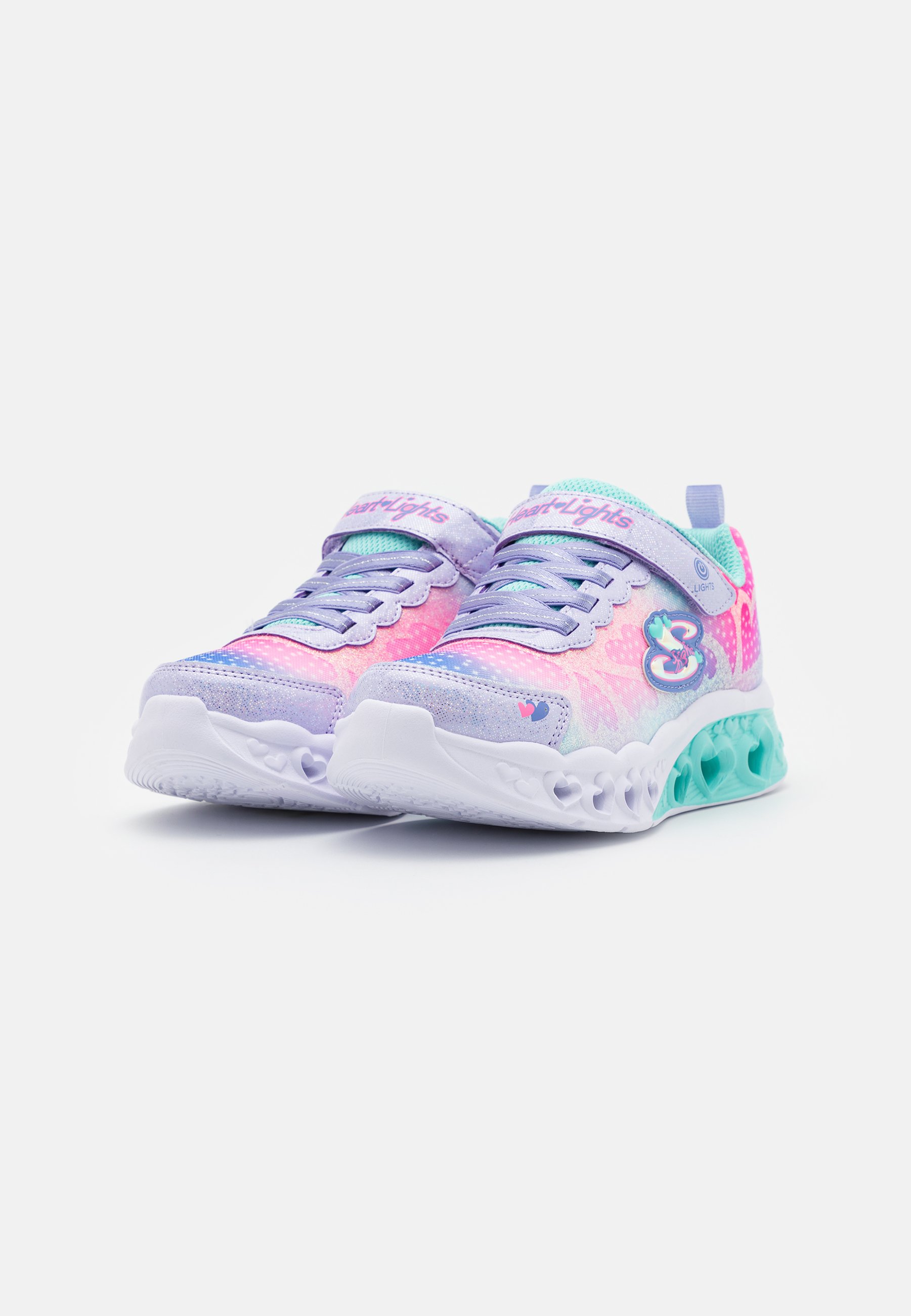 Skechers FLUTTER HEART LIGHTS - Trainers - lavender/multi-coloured/lilac