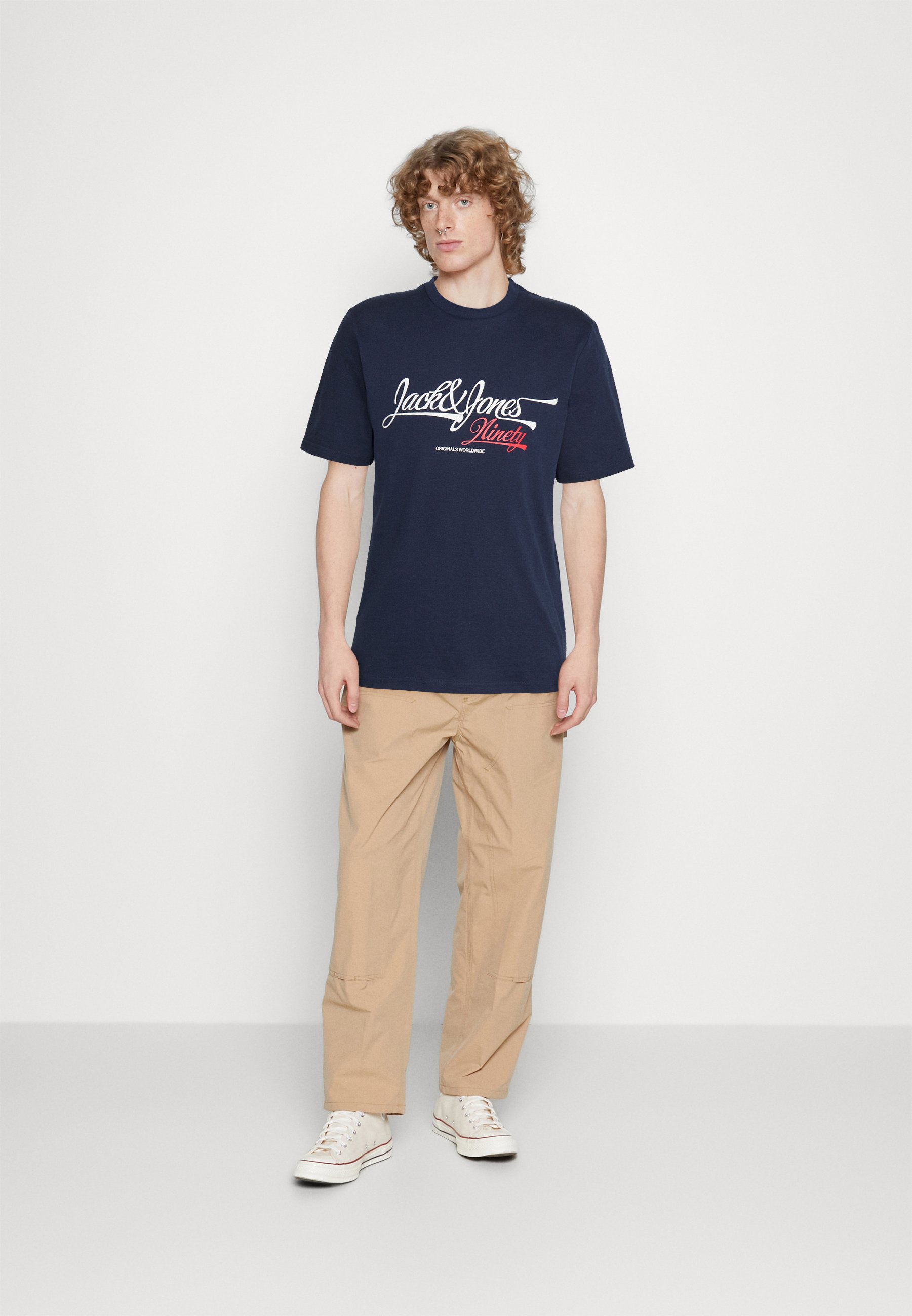 Jack &Jones JORSTORE TEE CREW NECK - Print T-shirt - navy blazer/dark blue