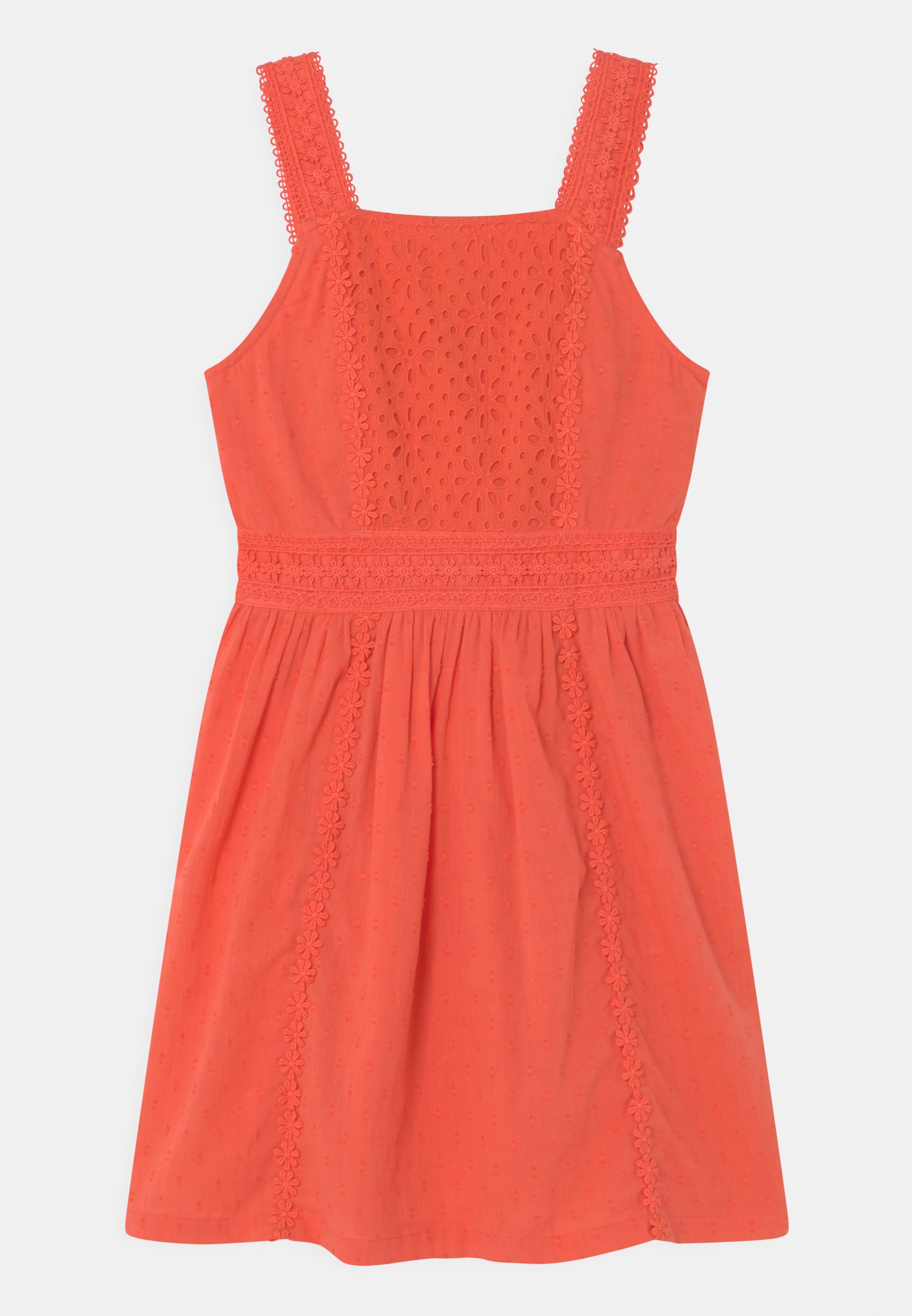Scotch & Soda BRODERIE ANGLAISE TAPE DETAIL DRESS - Cocktail dress / Party dress - strawberry/red