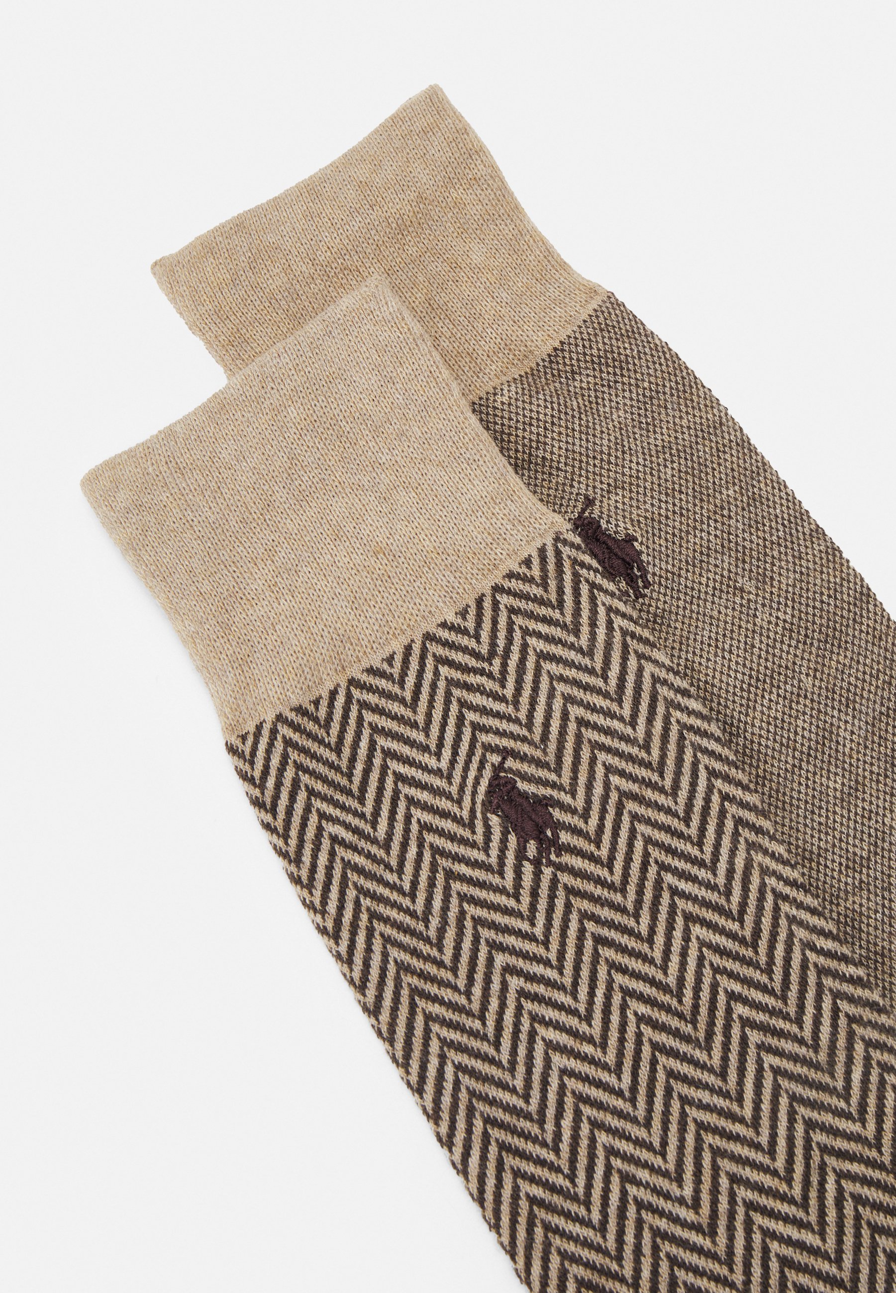 Polo Ralph Lauren HERRINGBONE CREW SOCK 2 PACK - Socks - camel/brown/beige