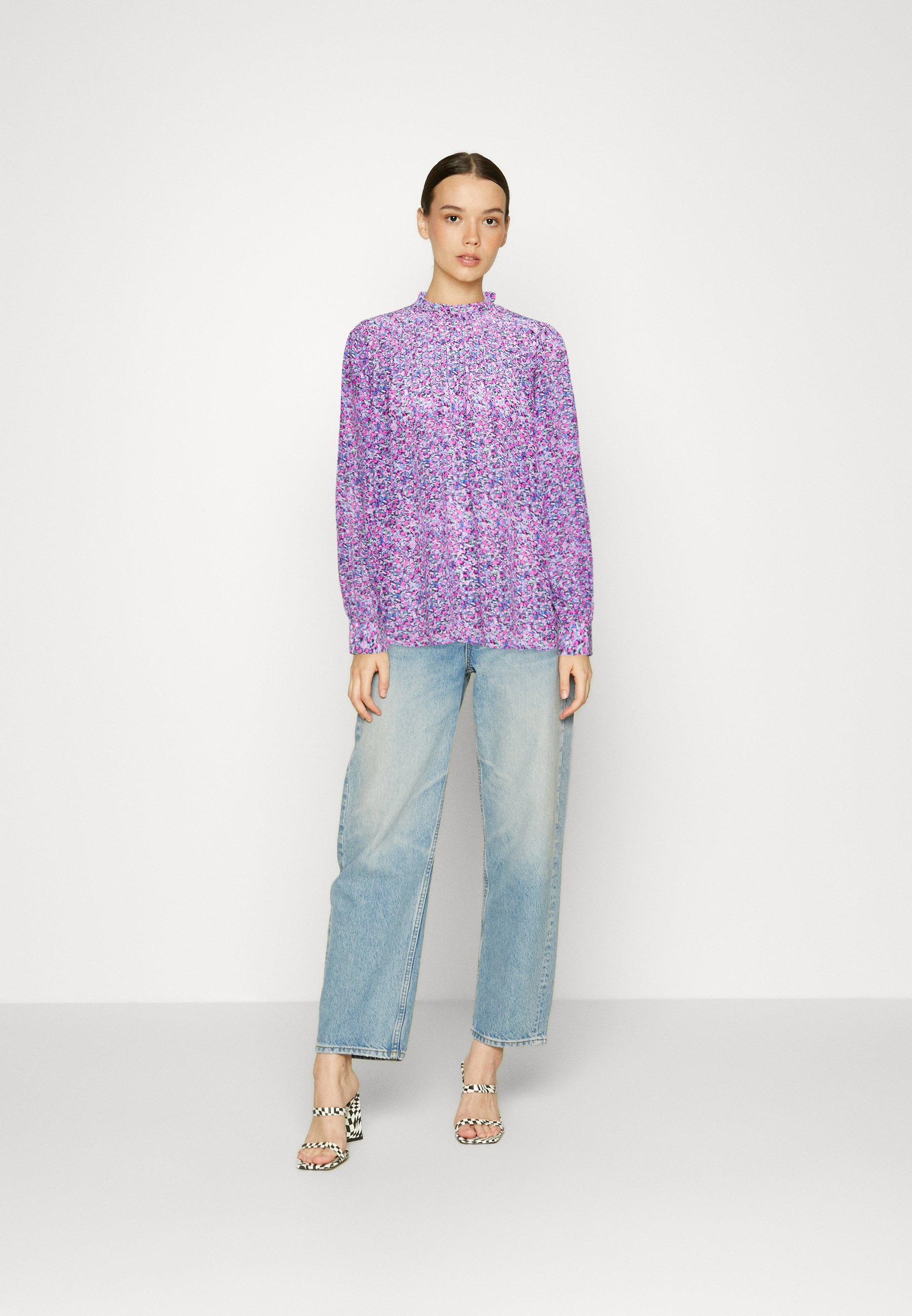 Scotch & Soda PINTUCK BLOUSE WITH RUFFLE COLLAR - Blouse - rosaria purple/purple