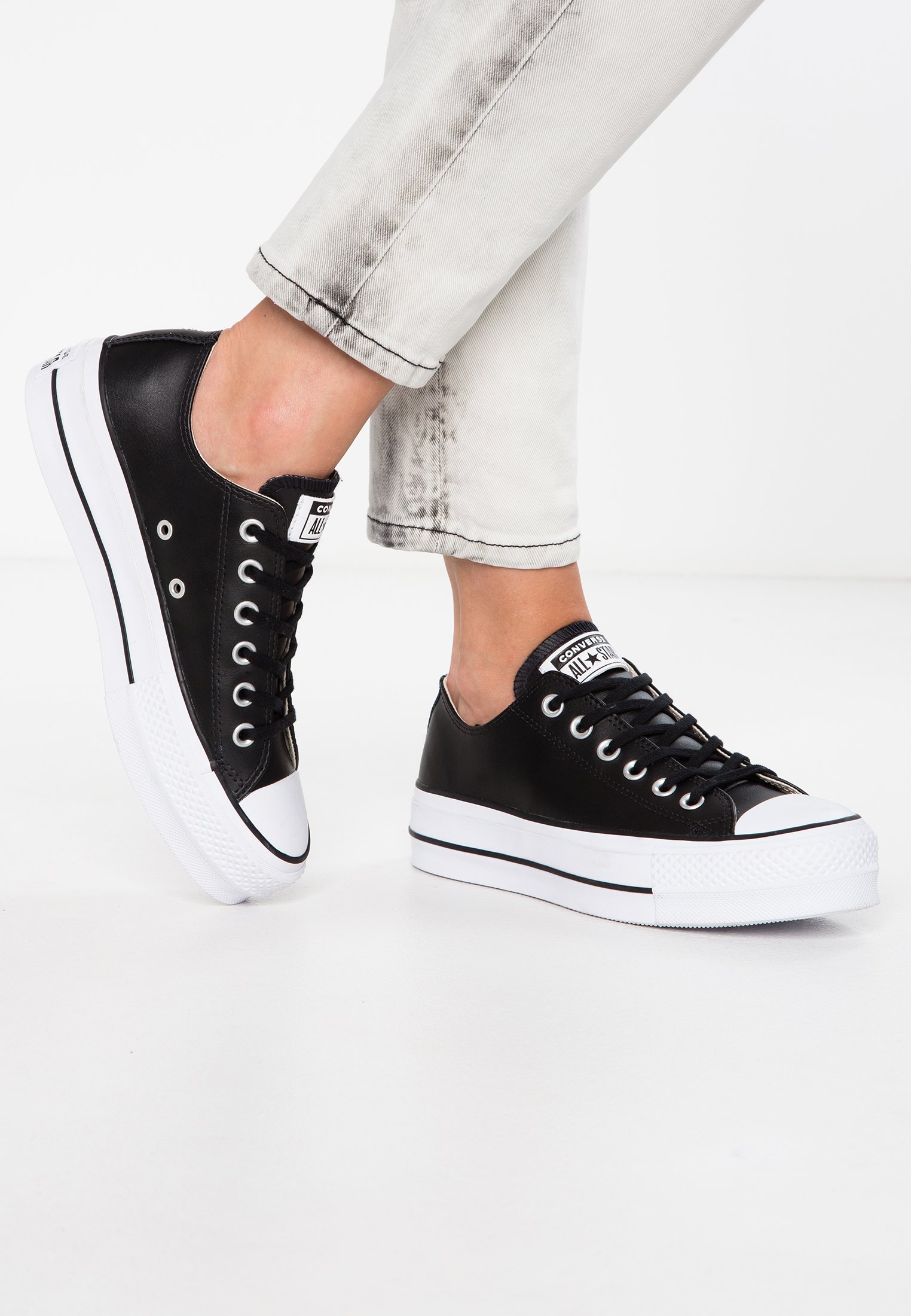 Converse CHUCK TAYLOR ALL STAR LIFT CLEAN - Trainers - black/white/black