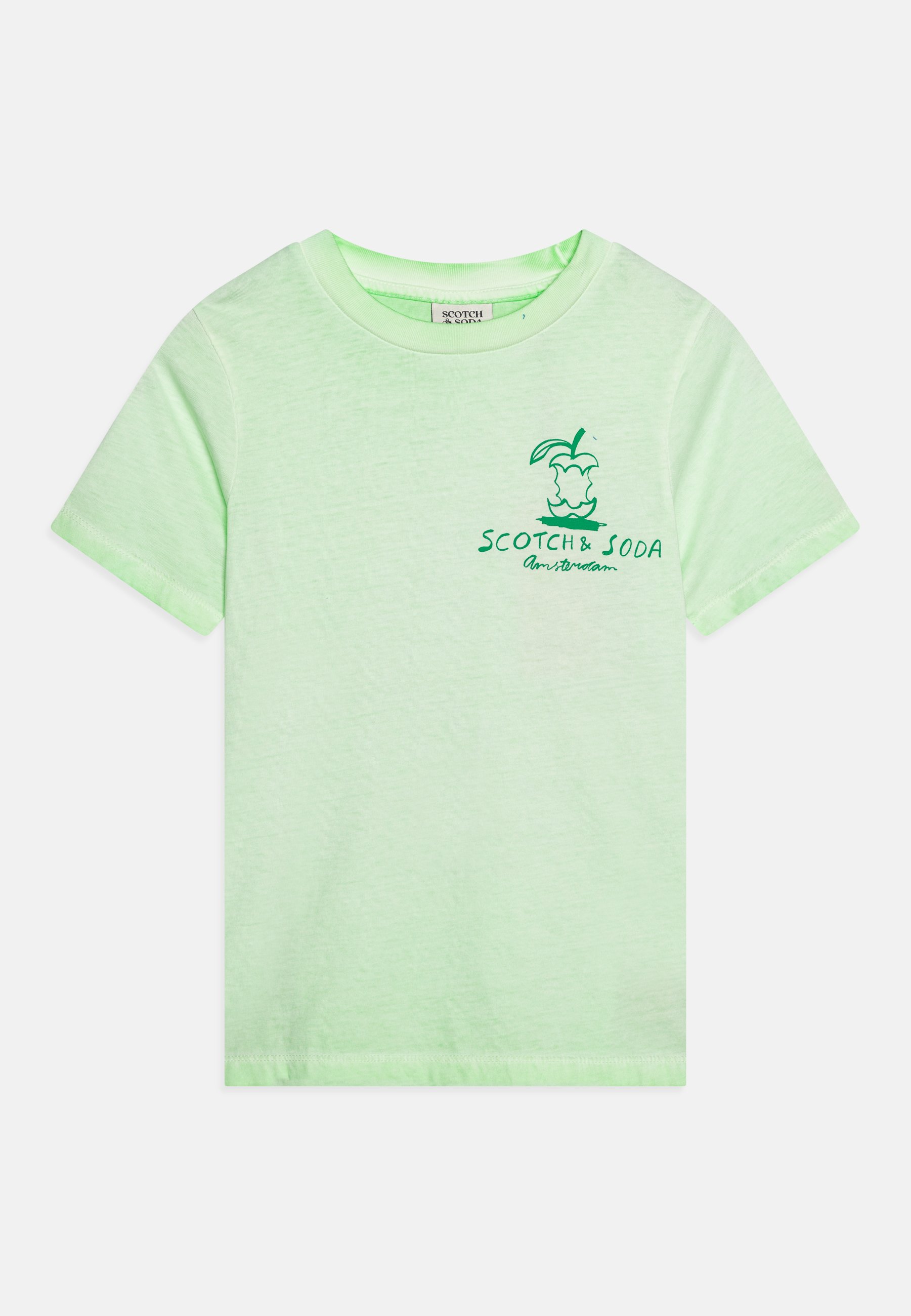 Scotch & Soda REGULAR FIT SHORT SLEEVED WASHED ARTWORK UNISEX - Print T-shirt - citrus/yellow