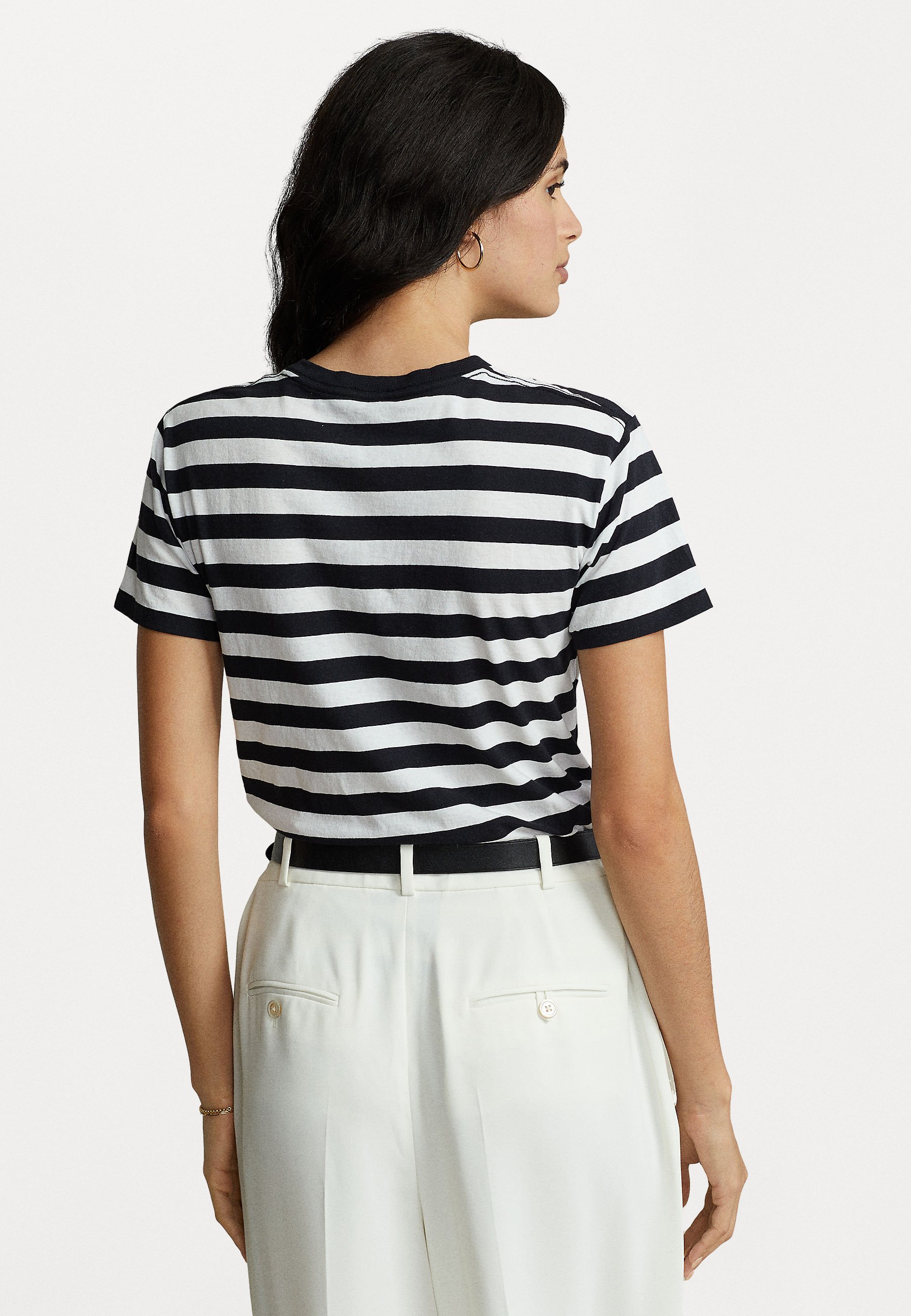 Polo Ralph Lauren STRIPE SHORT SLEEVE - Print T-shirt - black/white/black