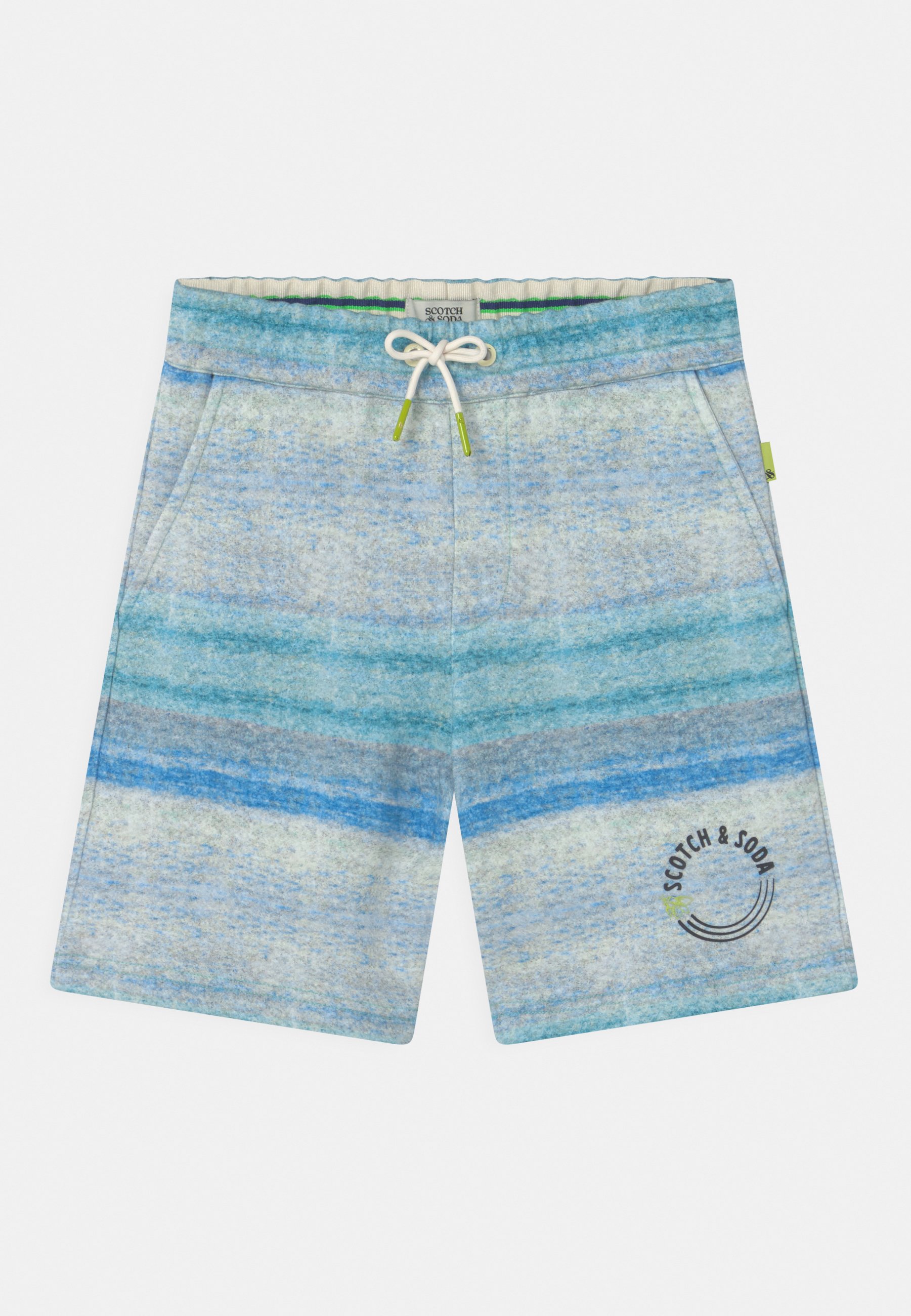 Scotch & Soda PRINTED MELANGE SWEATSHORTS - Shorts - blue melange/blue
