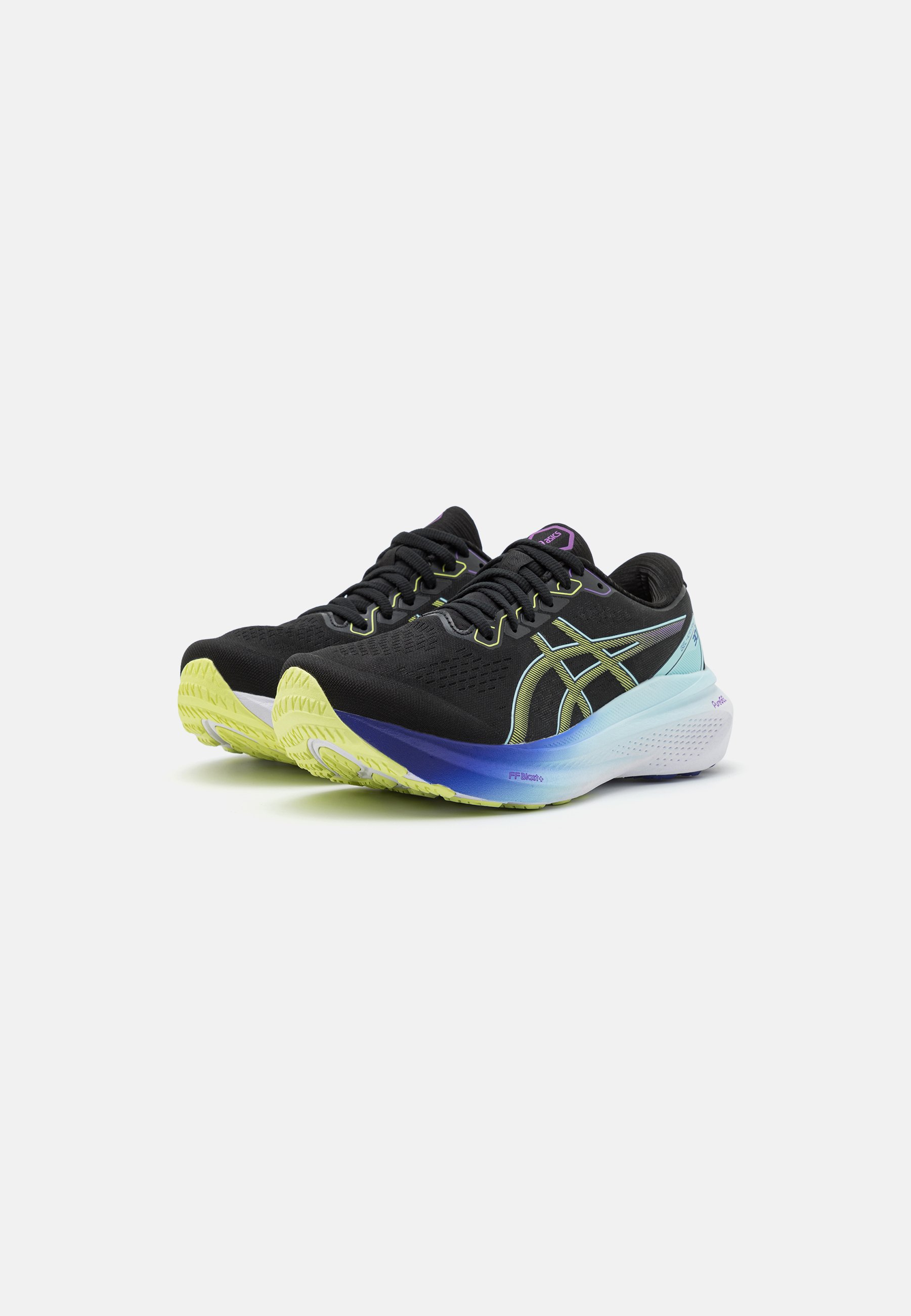 ASICS GEL-KAYANO 30 - Stabilty running shoes - black/glow yellow/black