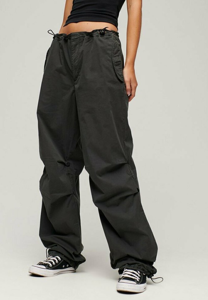Superdry Cargo trousers - washed black/black