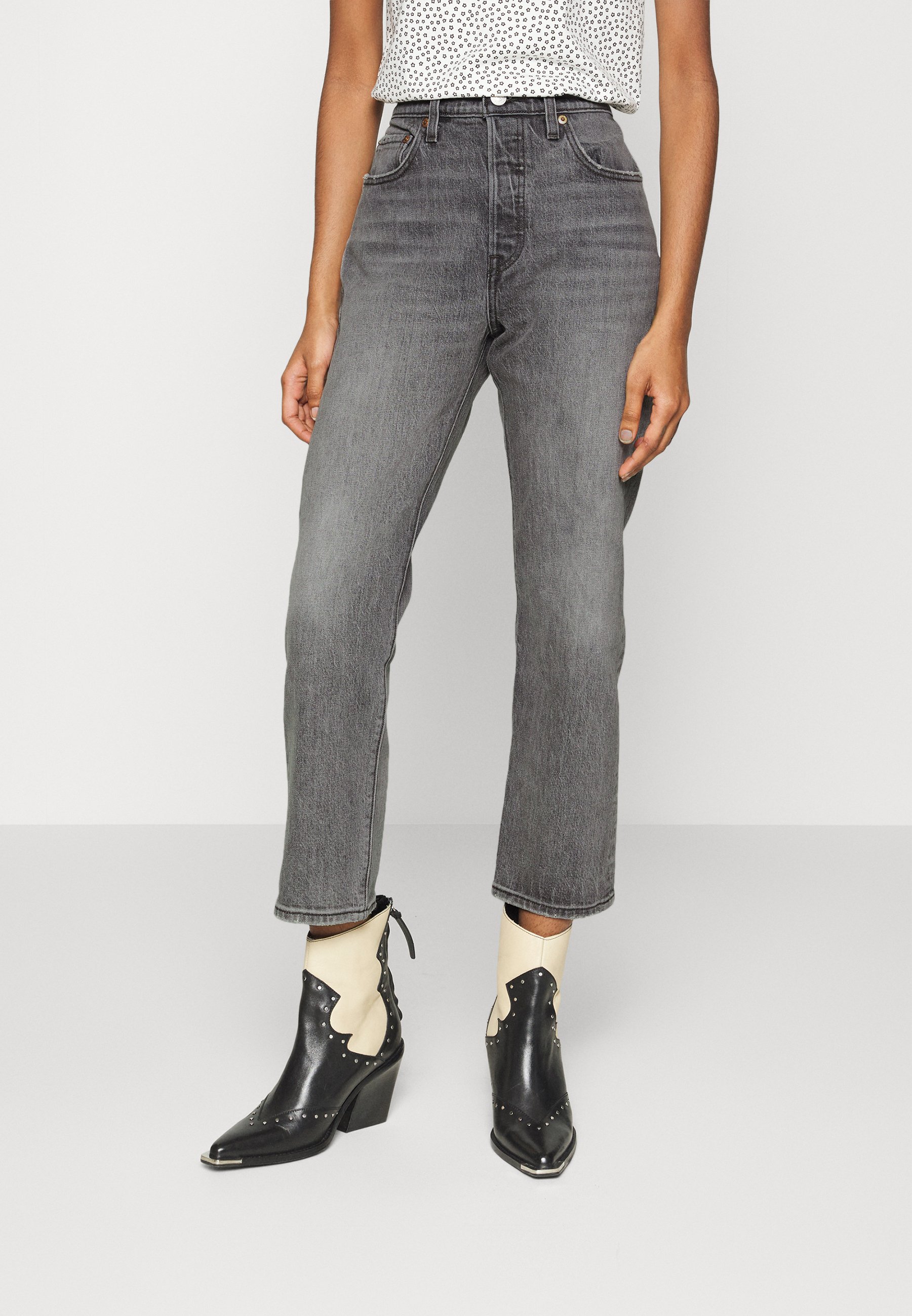 Levi's® 501® CROP - Straight leg jeans - gray/grey denim