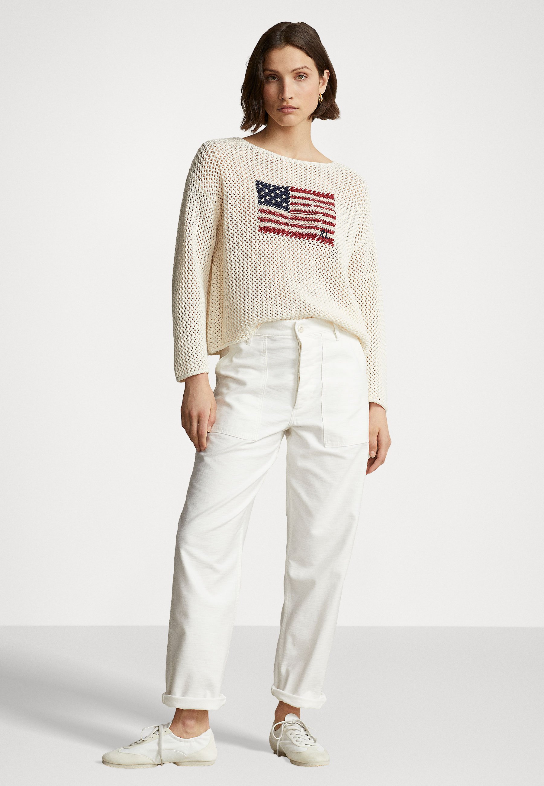 Polo Ralph Lauren LONG SLEEVE - Jumper - cream/off-white