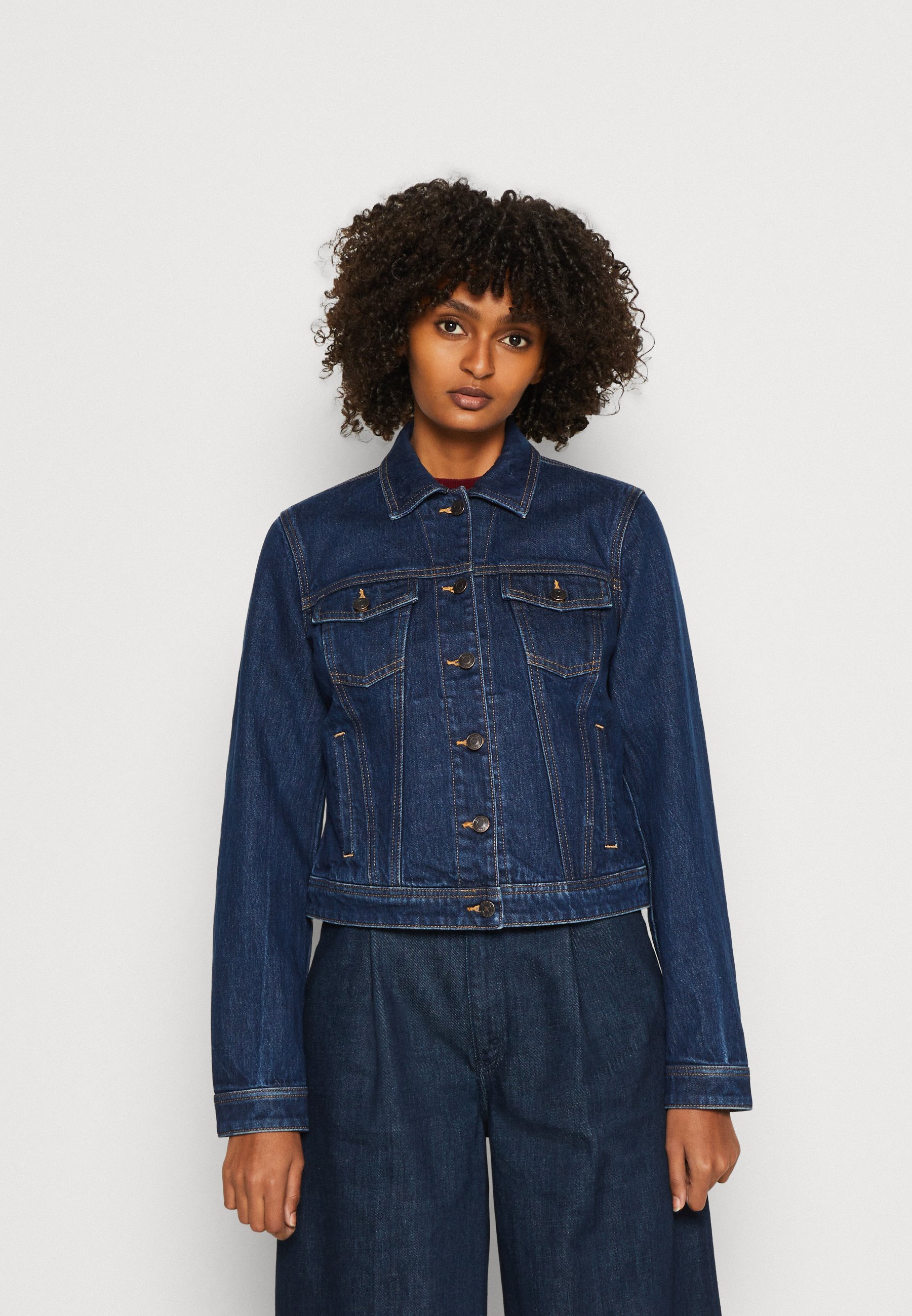 Esprit TRUCKER JACKET - Denim jacket - surrey dark blue/dark-blue denim