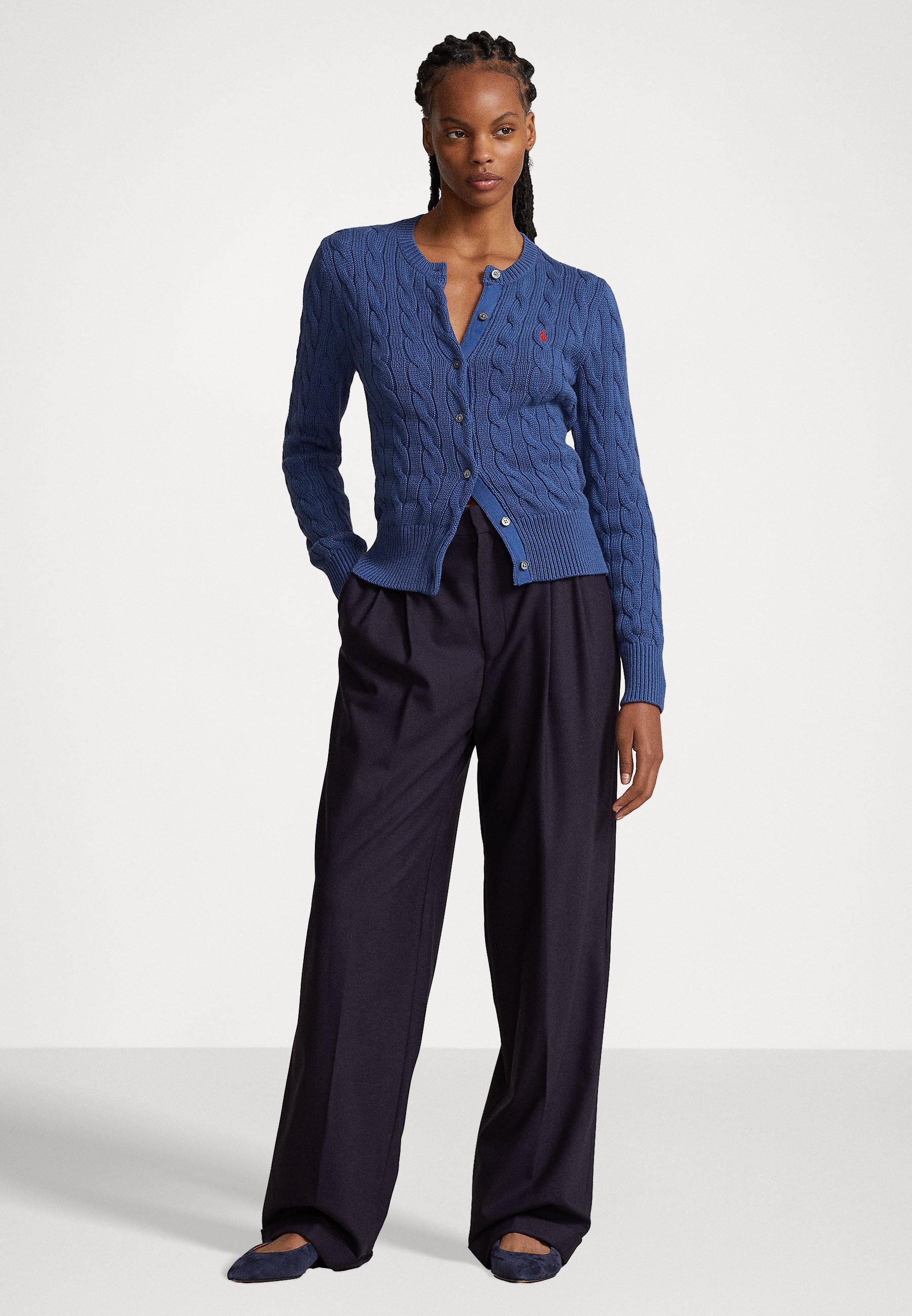 Polo Ralph Lauren LONG SLEEVE CARDIGAN - Cardigan - gem blue/blue
