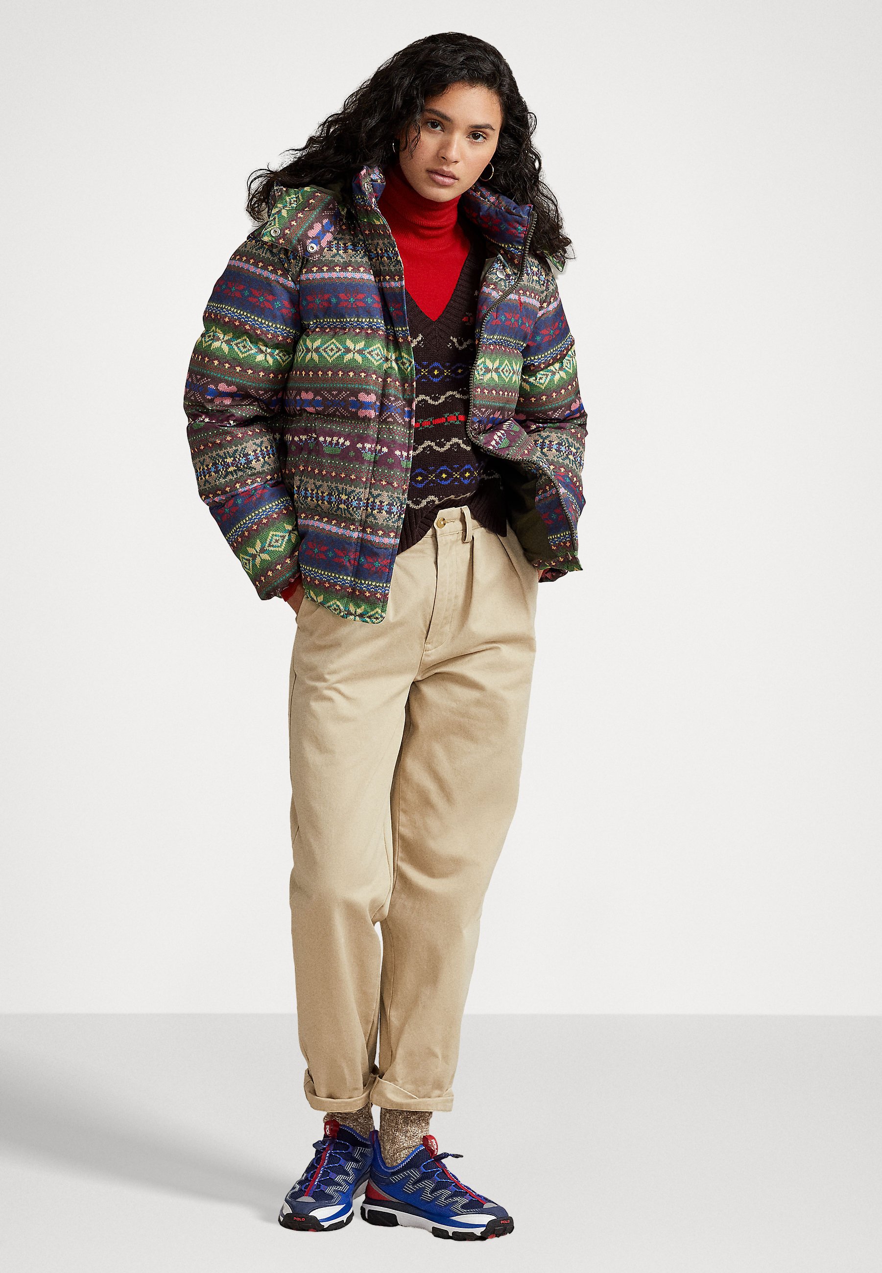 Polo Ralph Lauren INSULATED COAT - Down jacket - loden fairisle/multi-coloured
