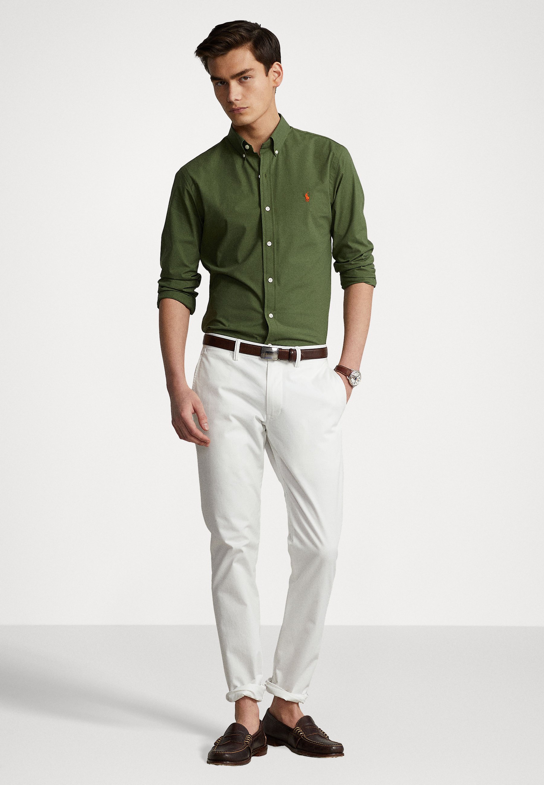 Polo Ralph Lauren STRETCH SHIRT - Shirt - supply olive/olive