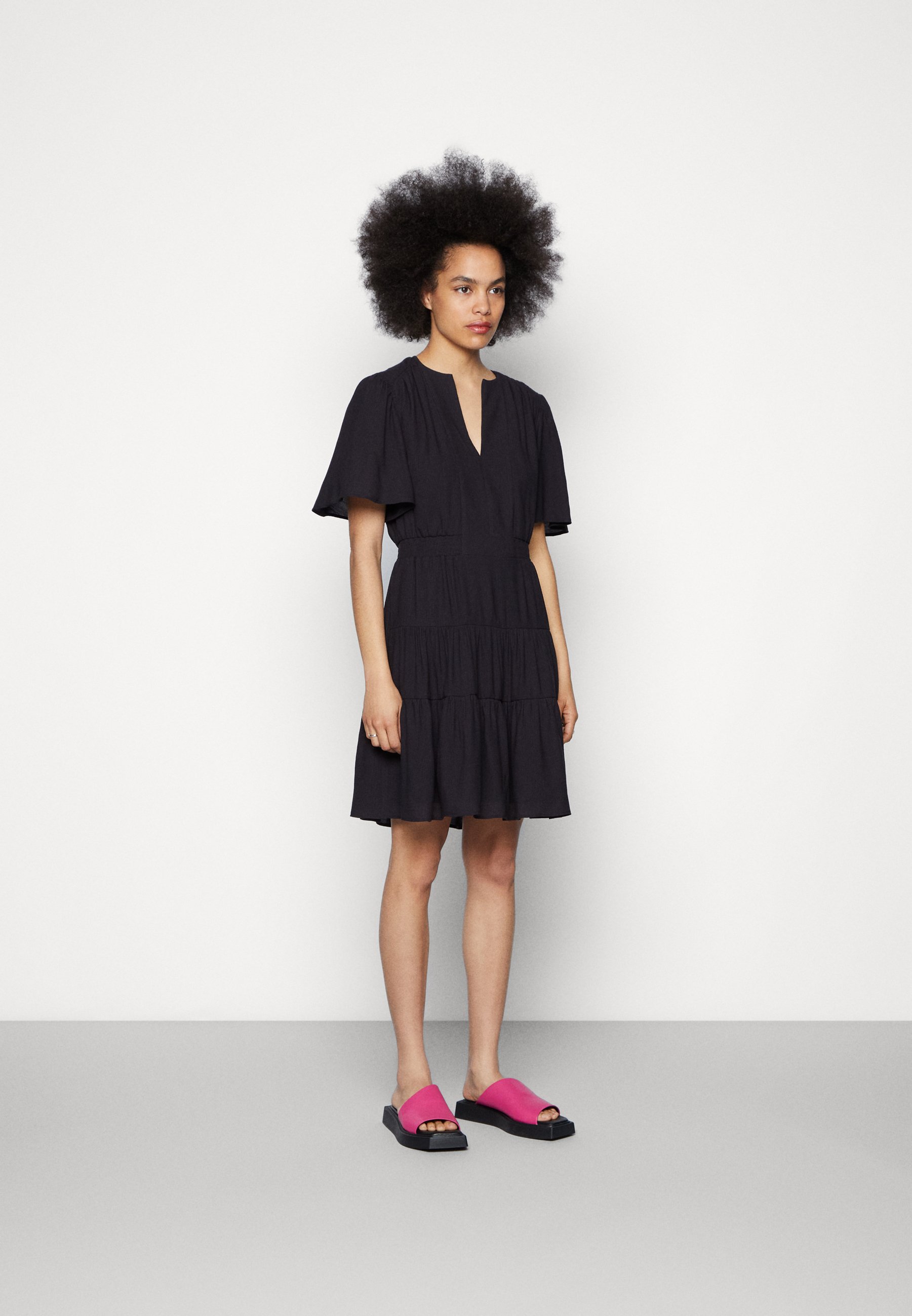 Scotch & Soda PANELED DRESS WITH GATHERING DETAILS - Day dress - black