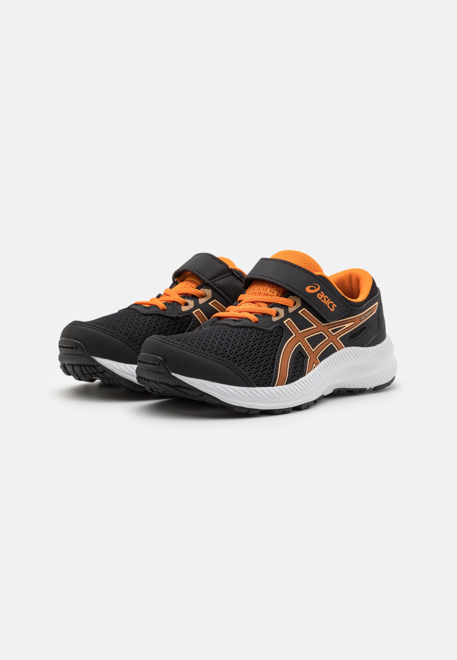 ASICS CONTEND 8 UNISEX - Neutral running shoes - black/bright orange/black
