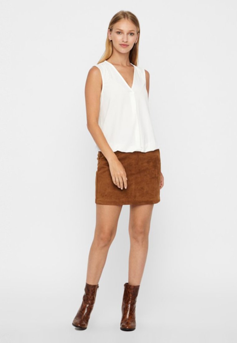 Vero Moda DONNADINA  - Pencil skirt - cognac
