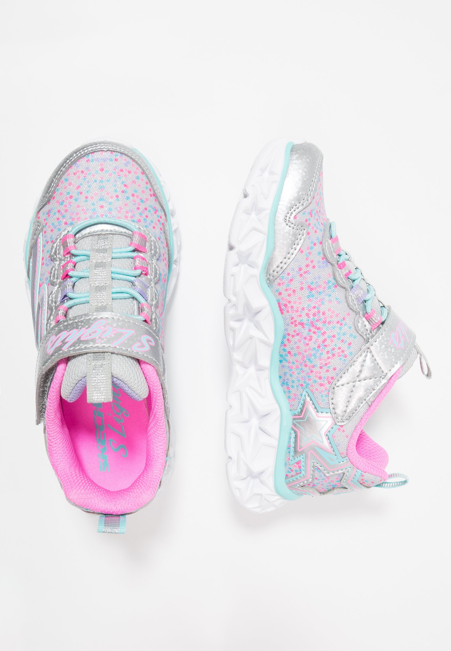 Skechers GALAXY LIGHTS - Trainers - silver/multicolor/silver-coloured