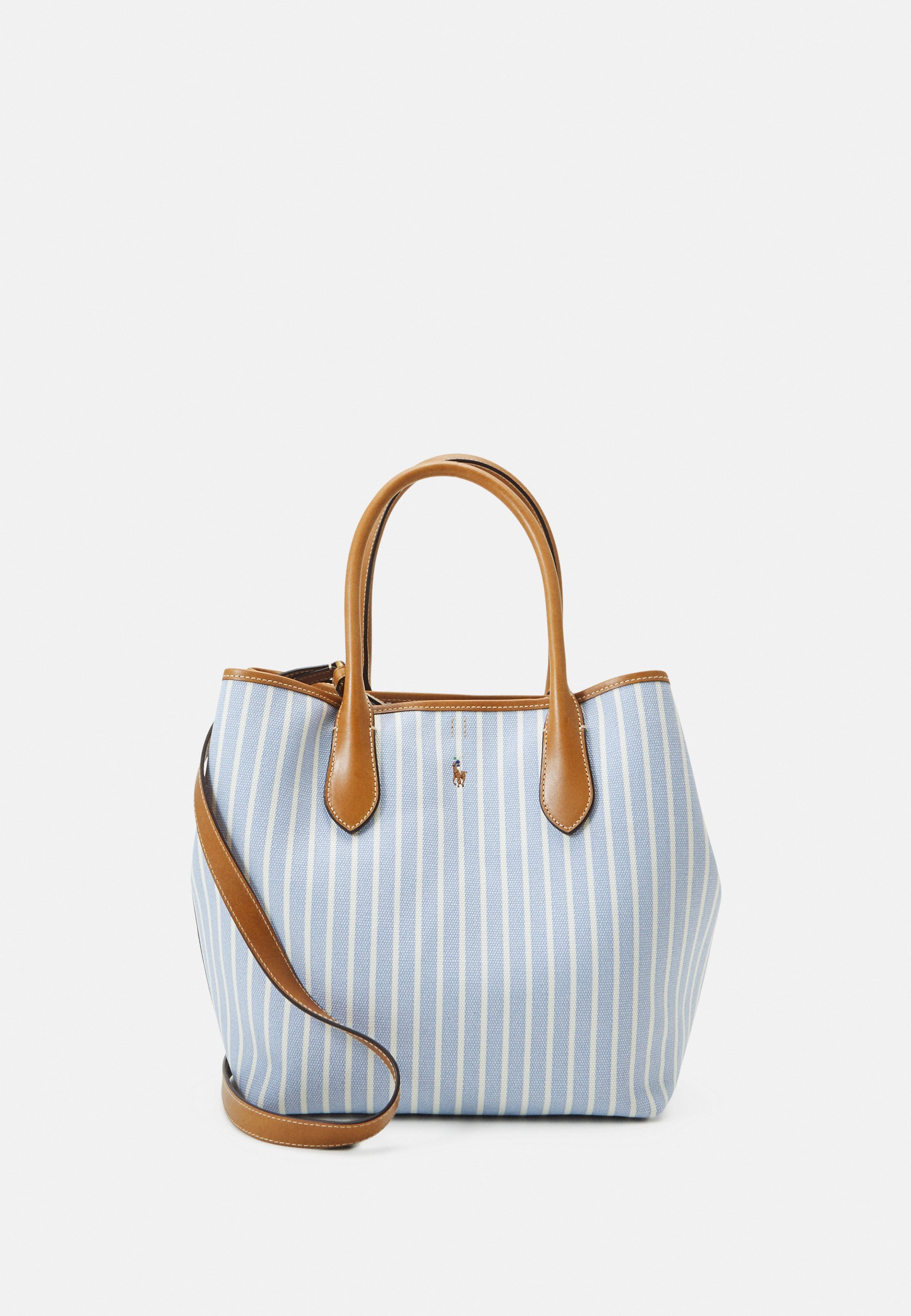 Polo Ralph Lauren TOTE MEDIUM - Tote bag - chambray blue/warm white/blue