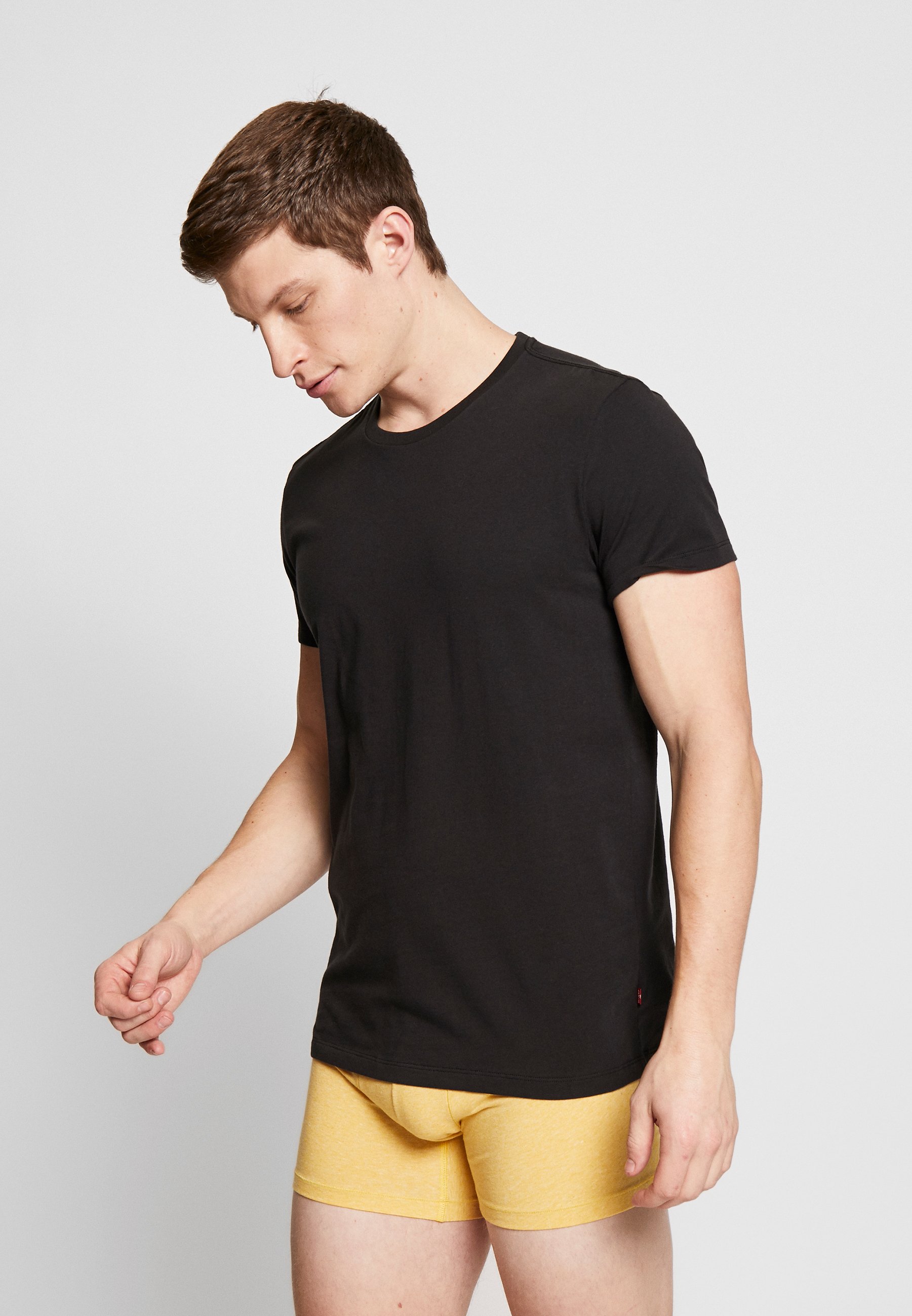 Levi's® SOLID CREW 2 PACK - Undershirt - jet black/black