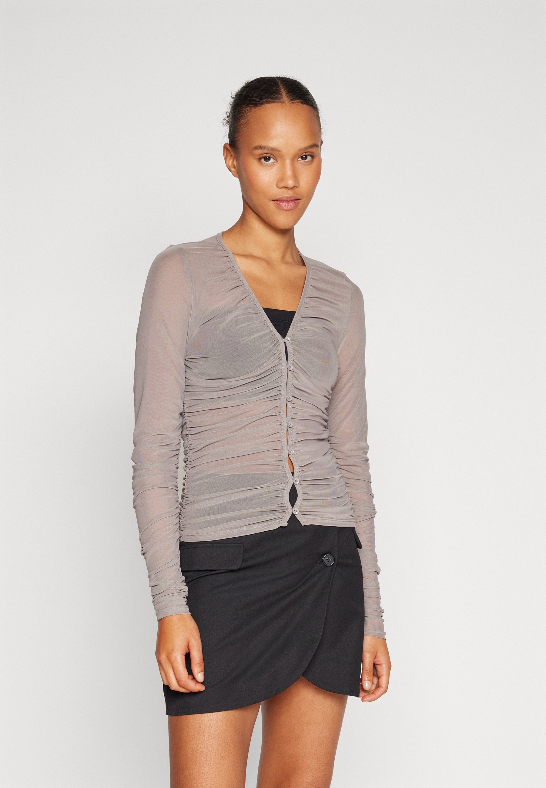 ONLY ONLMILAN RUCHING TOP  - Long sleeved top - december sky/grey