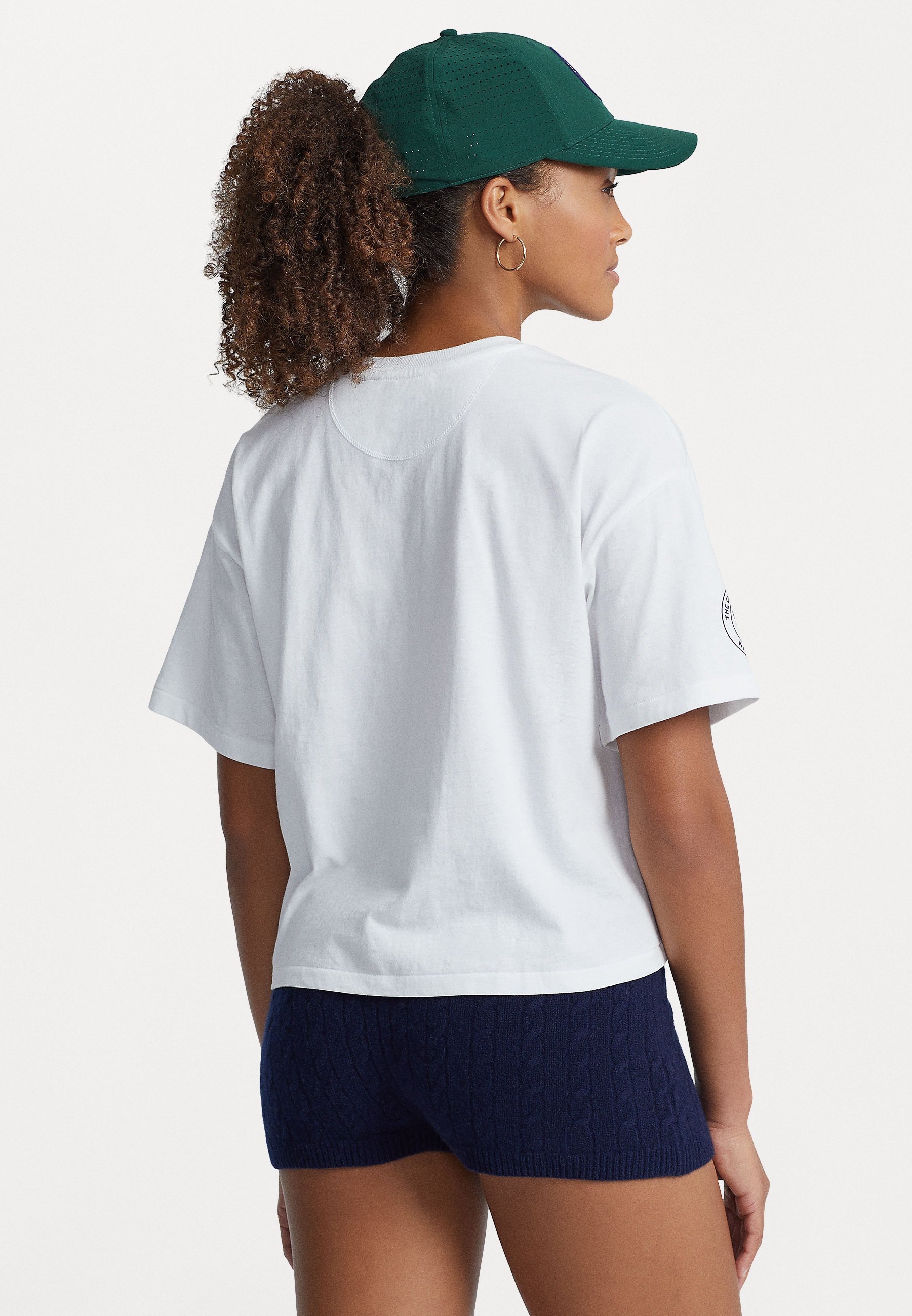 Polo Ralph Lauren CROP TEE SHORT SLEEVE - Print T-shirt - pure white/off-white