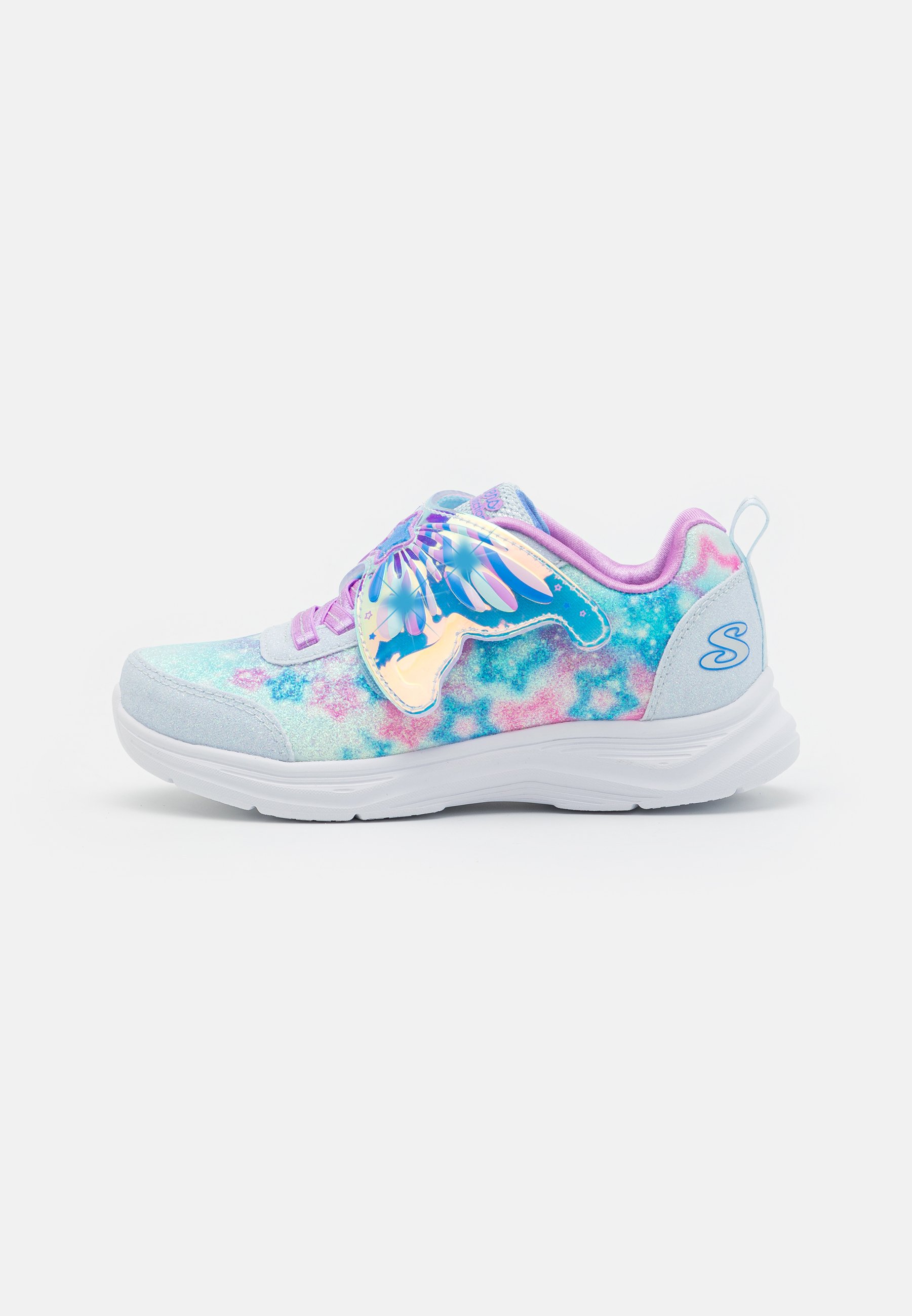 Skechers MULTI SPARKLE PRINT W/ FAIRY WING LIGHTED STRAP - Trainers - light blue/lavender/light blue