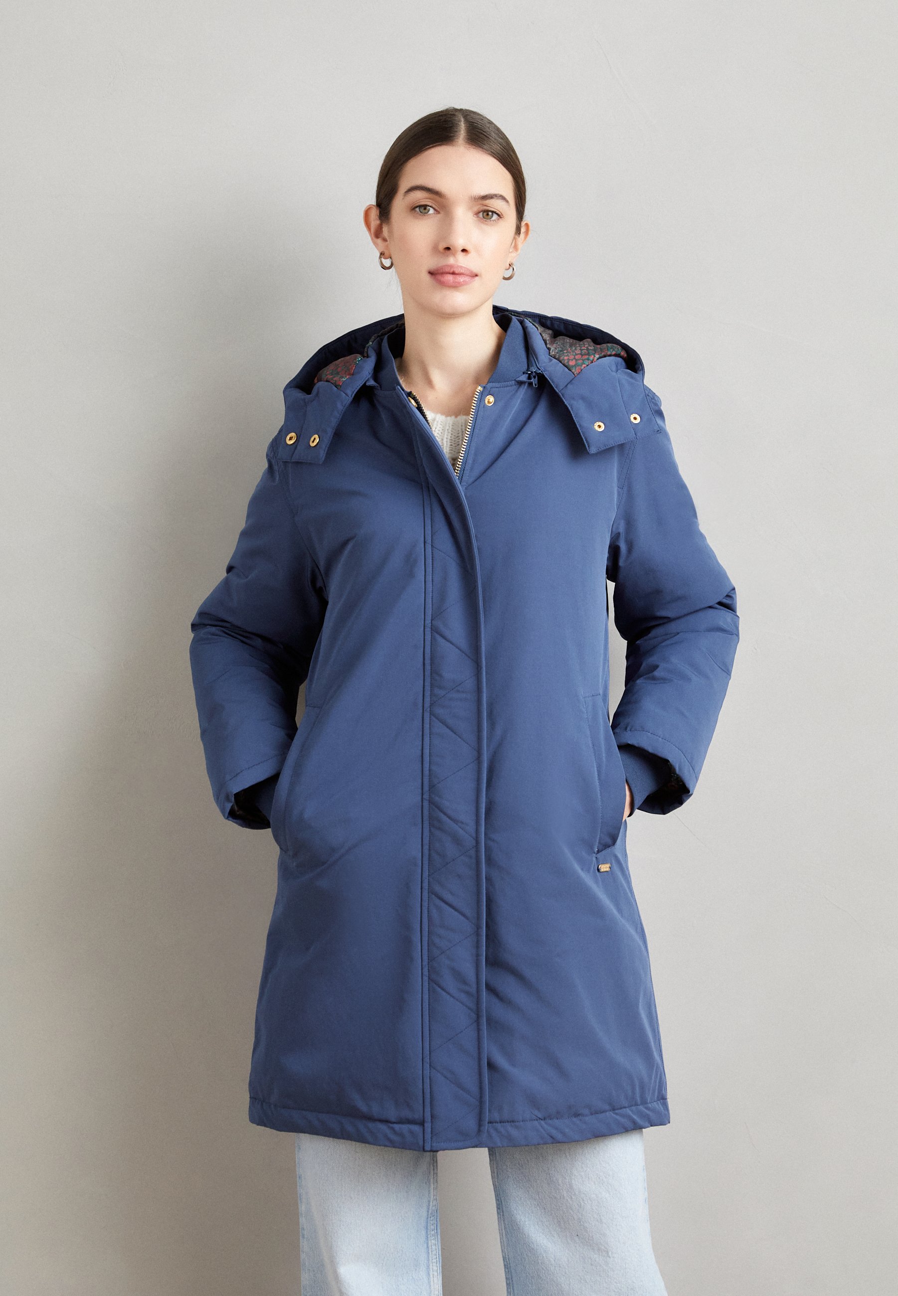 Scotch & Soda WATER REPELLENT MID LENGTH PARKA - Winter coat - dusty blue/dark blue