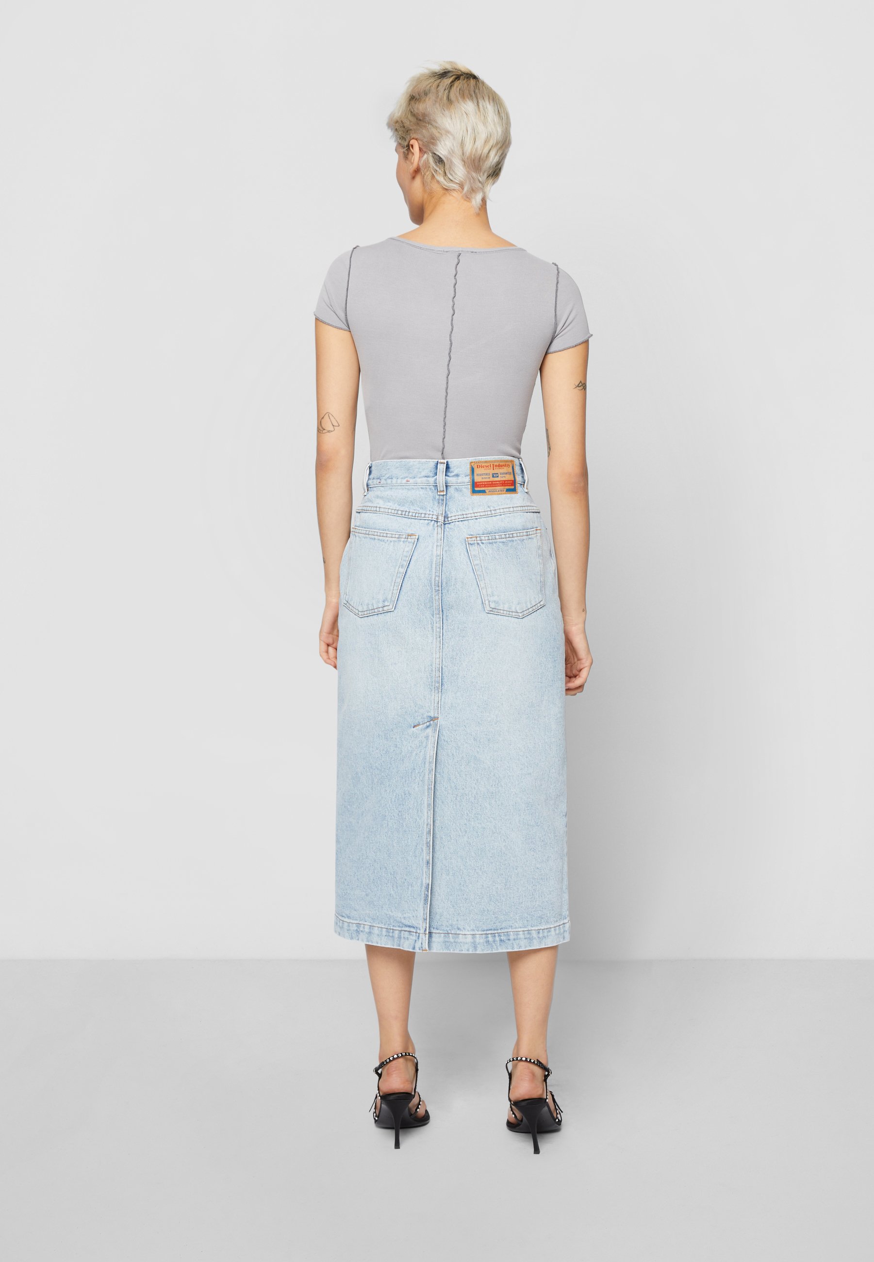 Diesel DE-RONNY DIESEL LIBRARY - Denim skirt - denim/blue-black denim