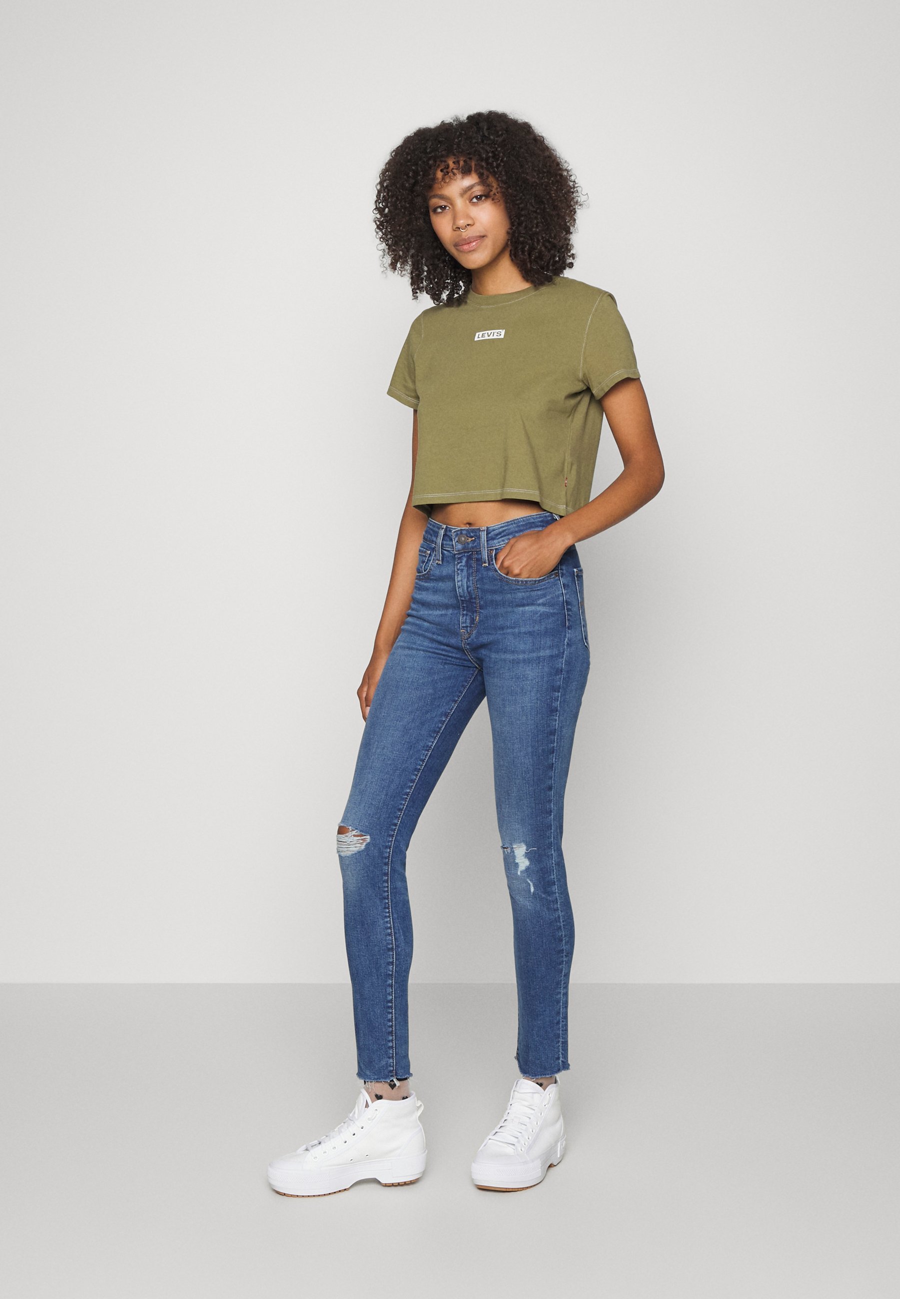 Levi's® 721™ HIGH RISE SKINNY - Jeans Skinny Fit - indigo/destroyed denim