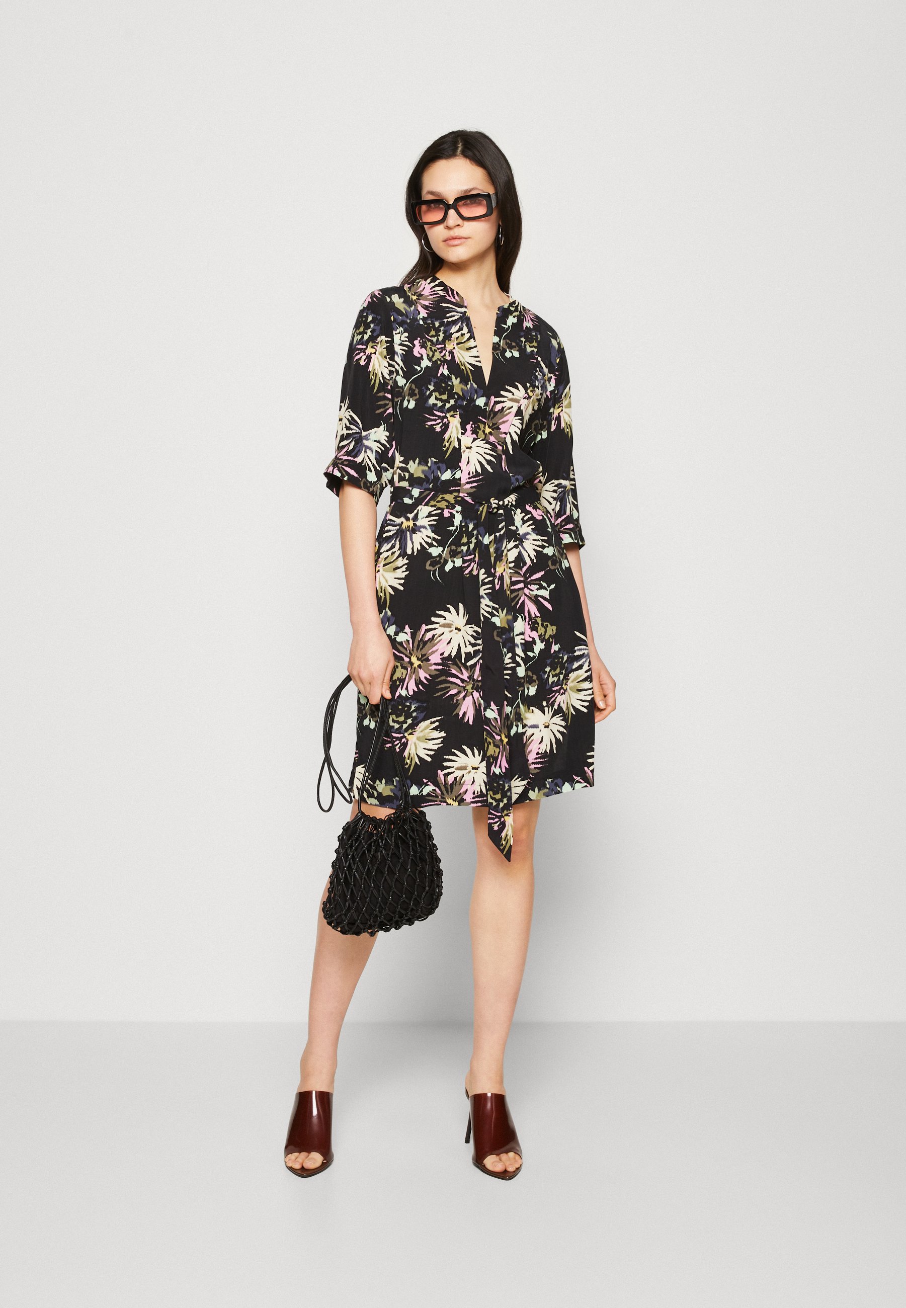 Scotch & Soda ALLOVER PRINTED LOOSE FIT DRESS - Day dress - black