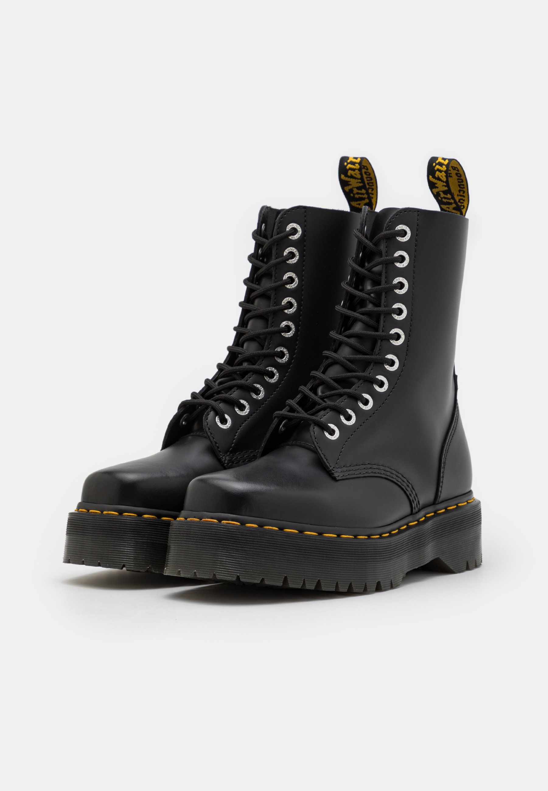 Dr. Martens 1490 QUAD SQUARED UNISEX - Lace-up boots - black polished smooth/black